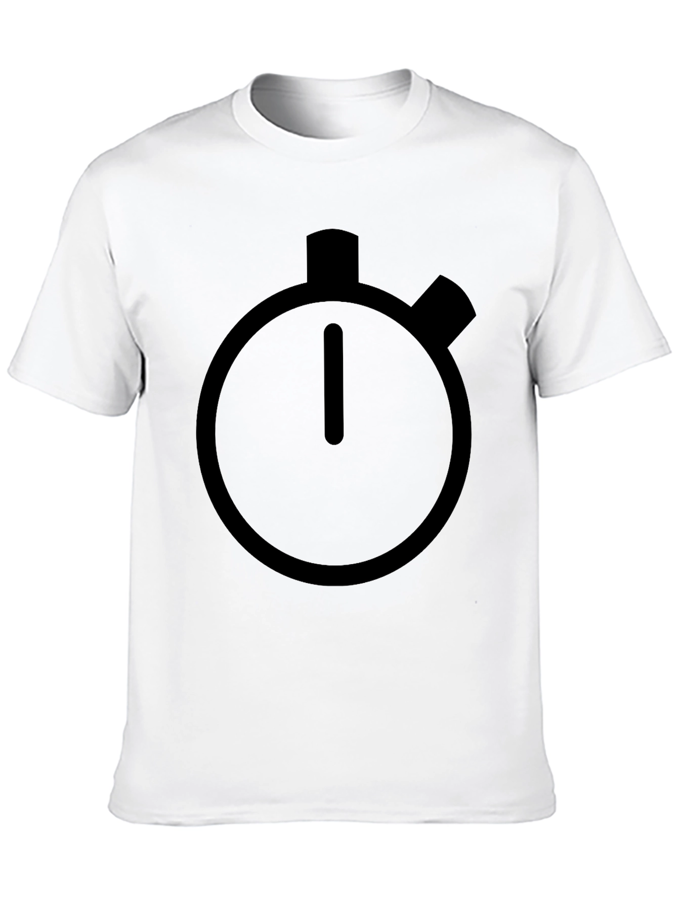 Minimalist Stopwatch Graphic Black T-Shirt
