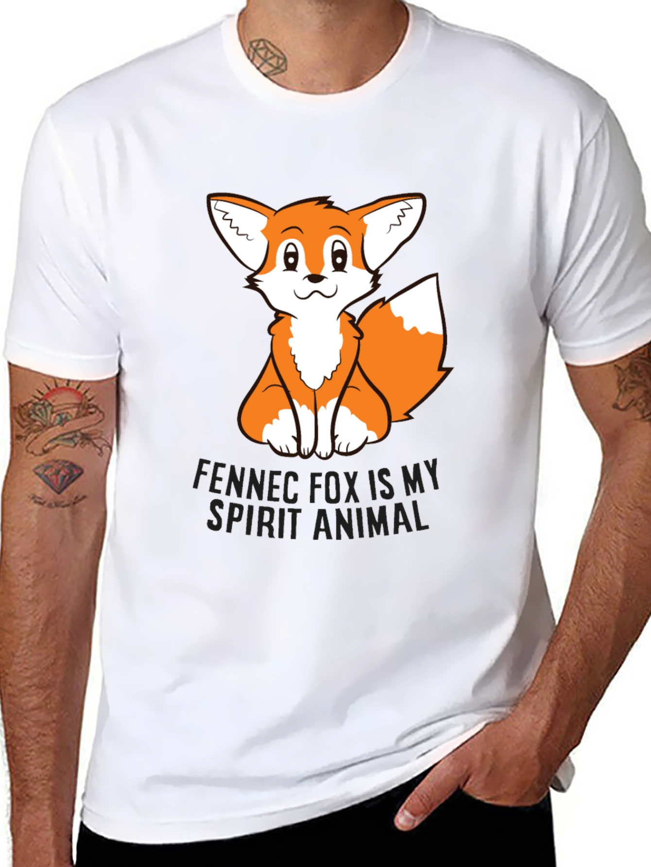 Fennec Fox Spirit Animal Black T-Shirt