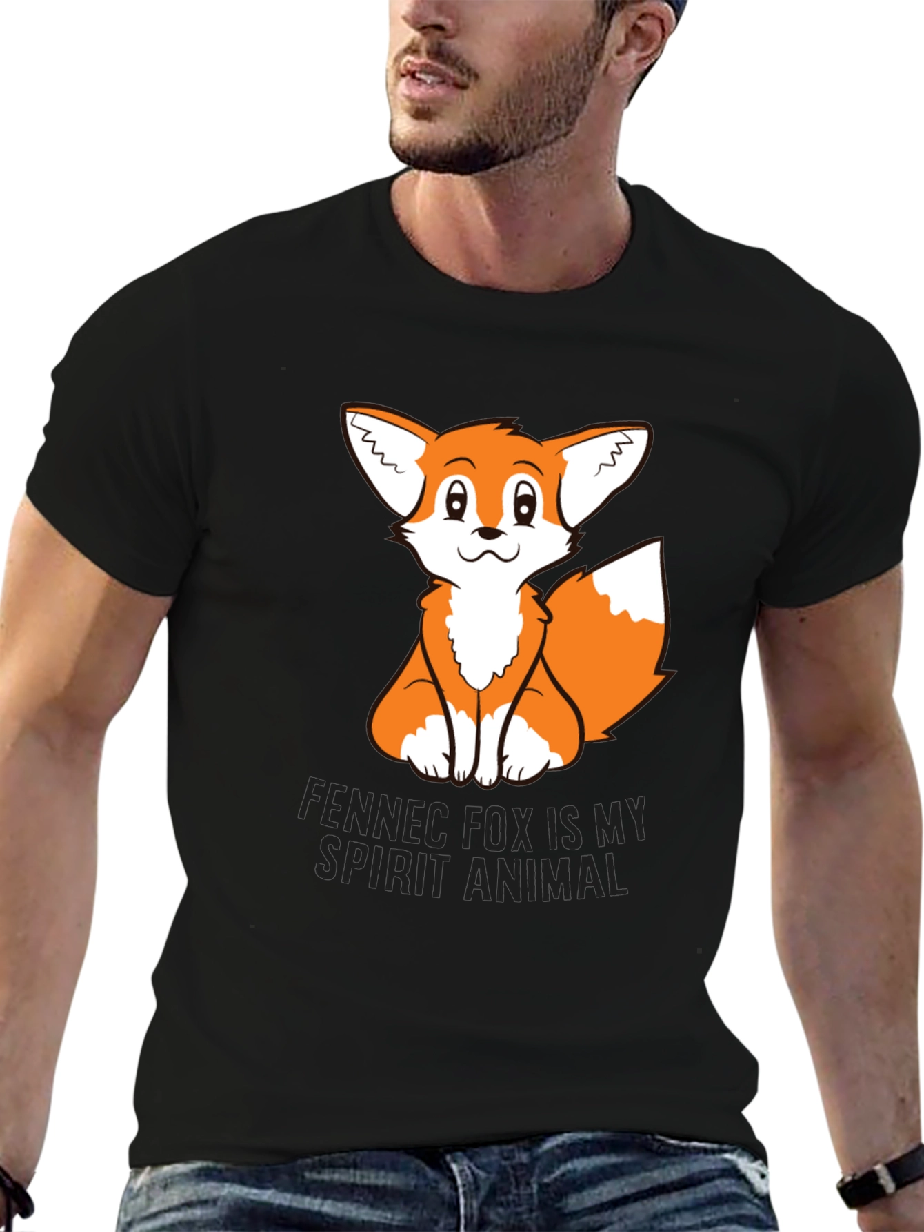 Fennec Fox Spirit Animal Black T-Shirt