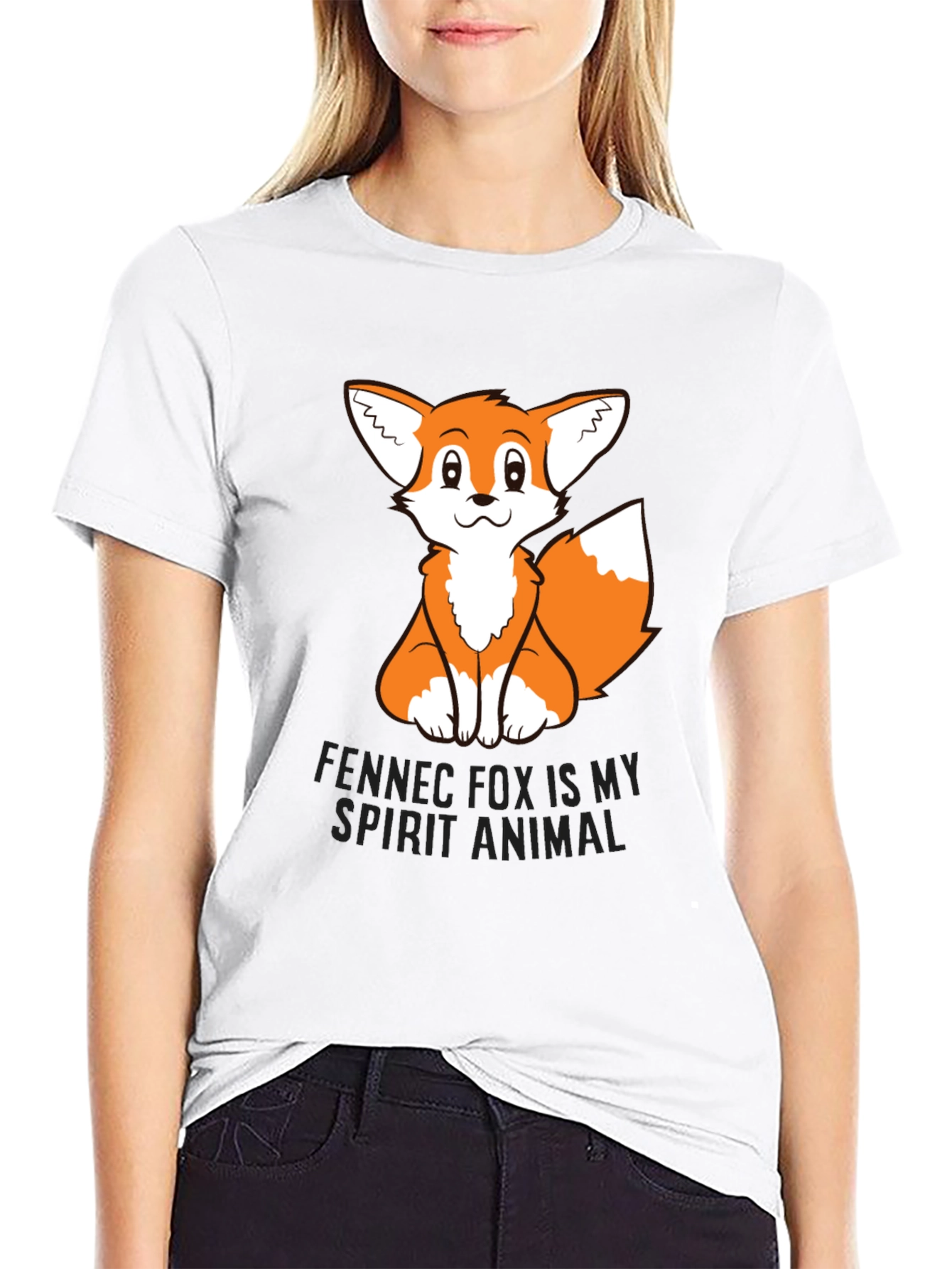 Fennec Fox Spirit Animal Black T-Shirt