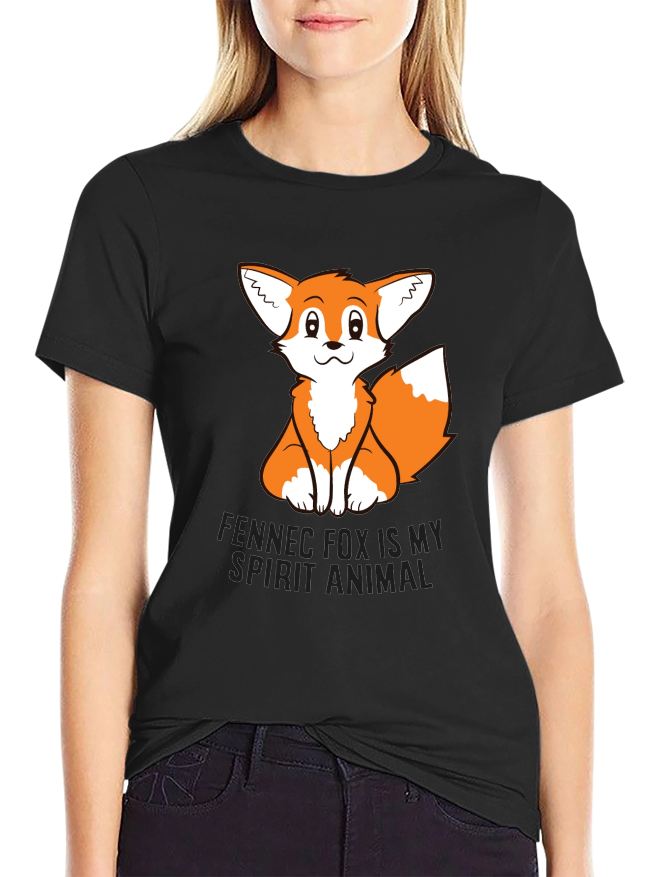 Fennec Fox Spirit Animal Black T-Shirt