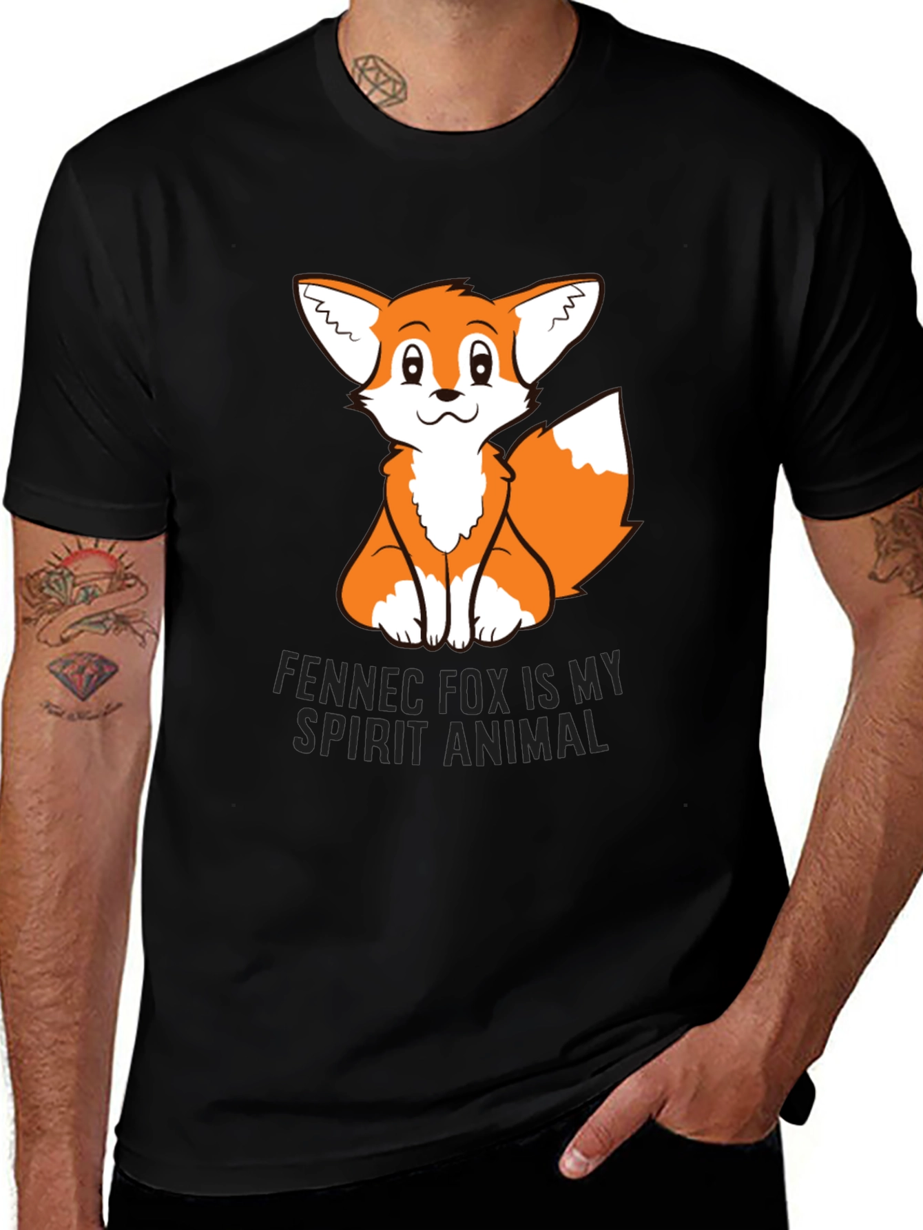 Fennec Fox Spirit Animal Black T-Shirt