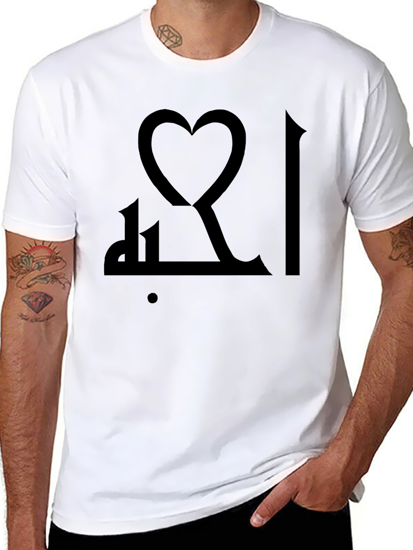 Heart Script Black T-Shirt