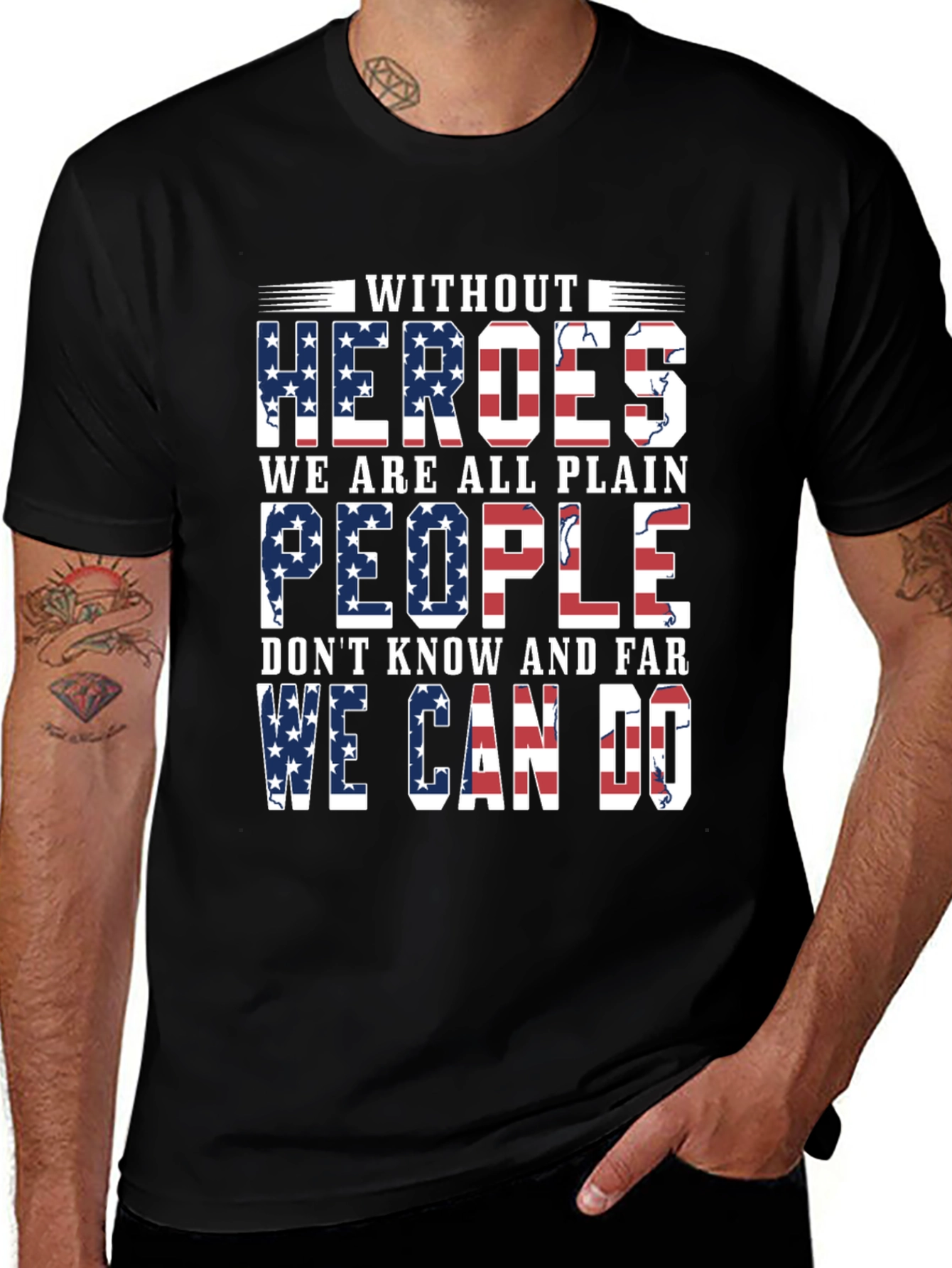 Patriotic Heroes T-Shirt - Stars & Stripes Graphic Tee