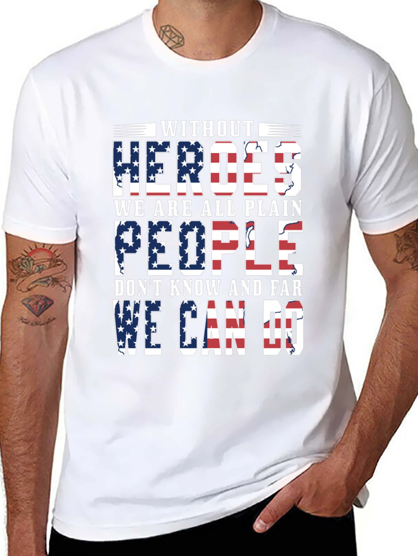 Patriotic Heroes T-Shirt - Stars & Stripes Graphic Tee