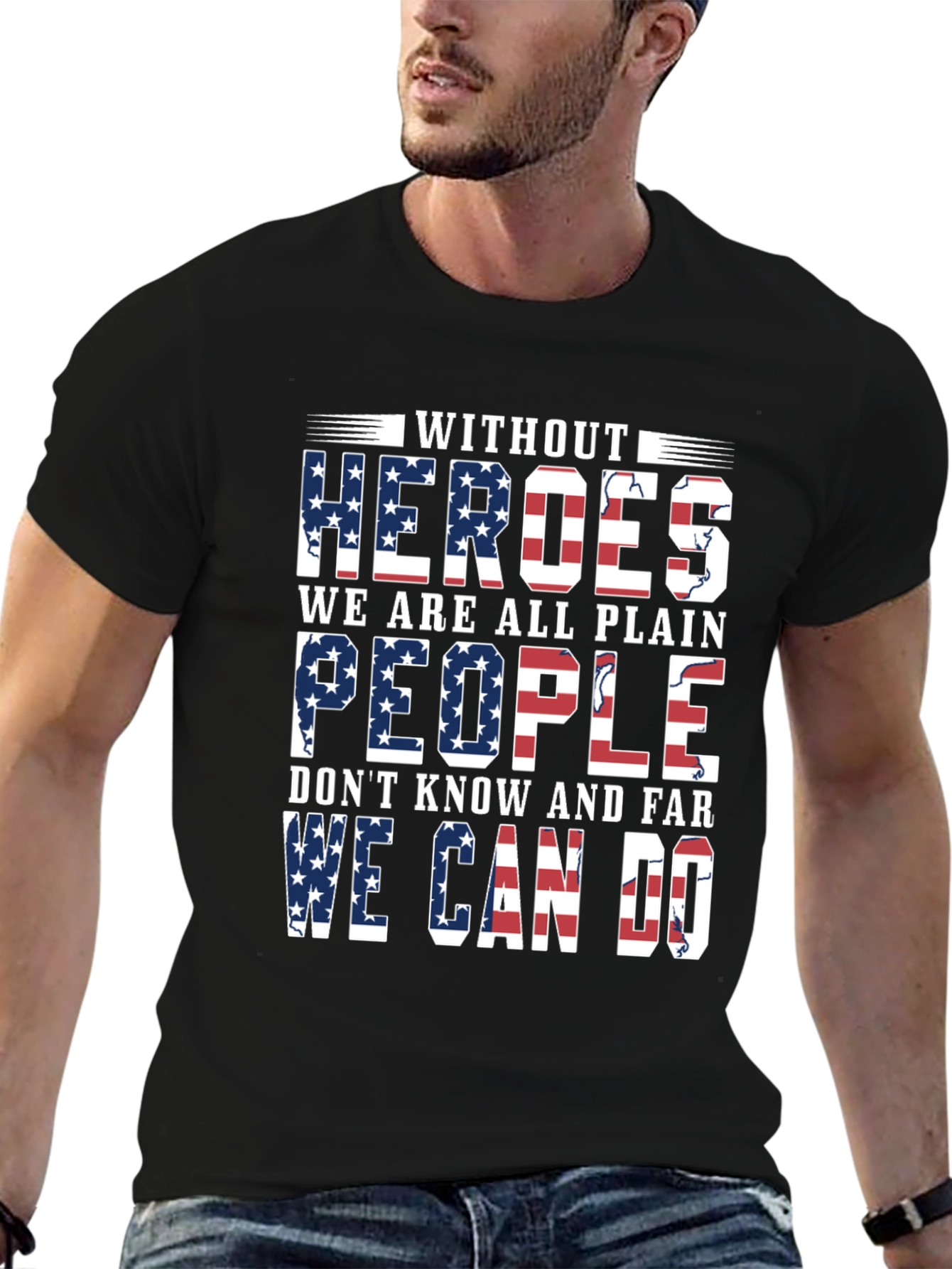 Patriotic Heroes T-Shirt - Stars & Stripes Graphic Tee