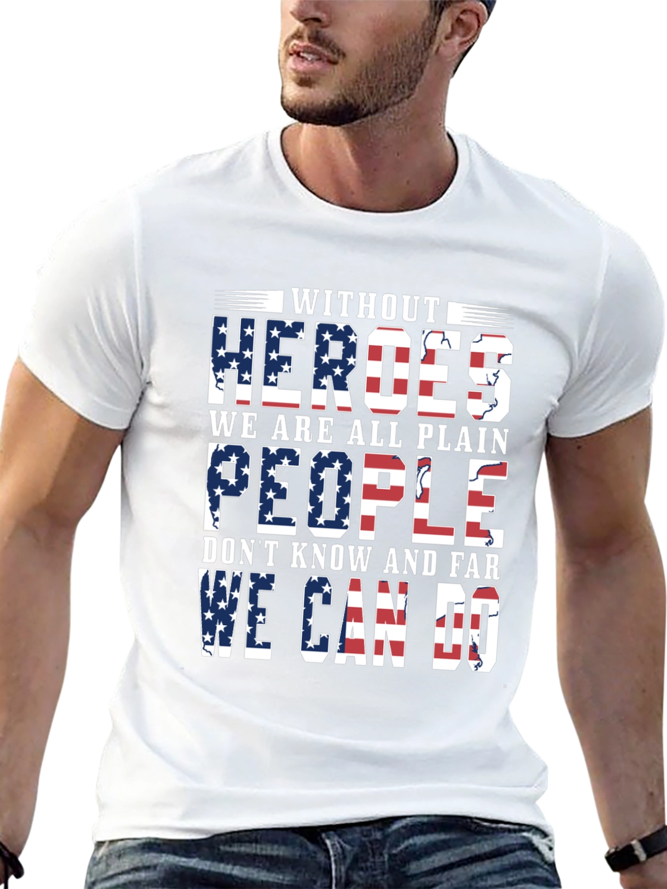 Patriotic Heroes T-Shirt - Stars & Stripes Graphic Tee