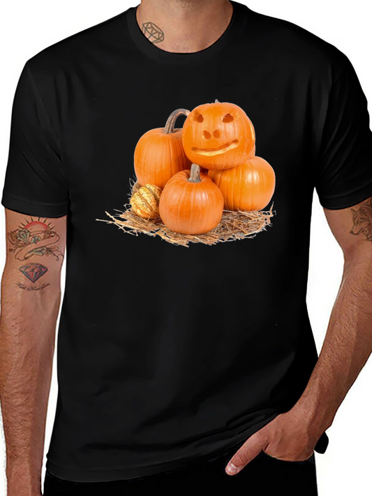 Festive Pumpkin Pile Graphic T-Shirt