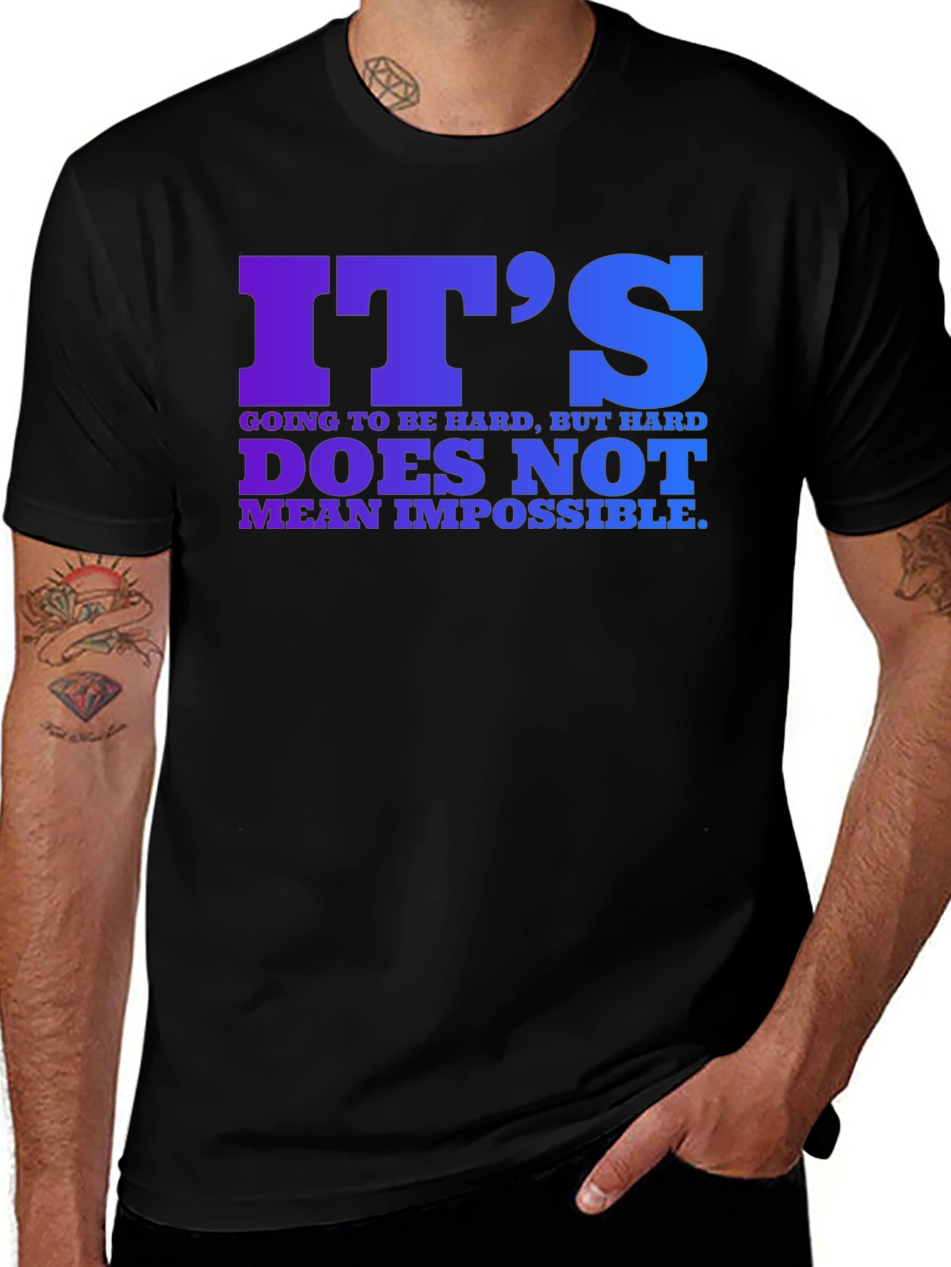 Inspirational Quote T-Shirt - Its Hard But Possible