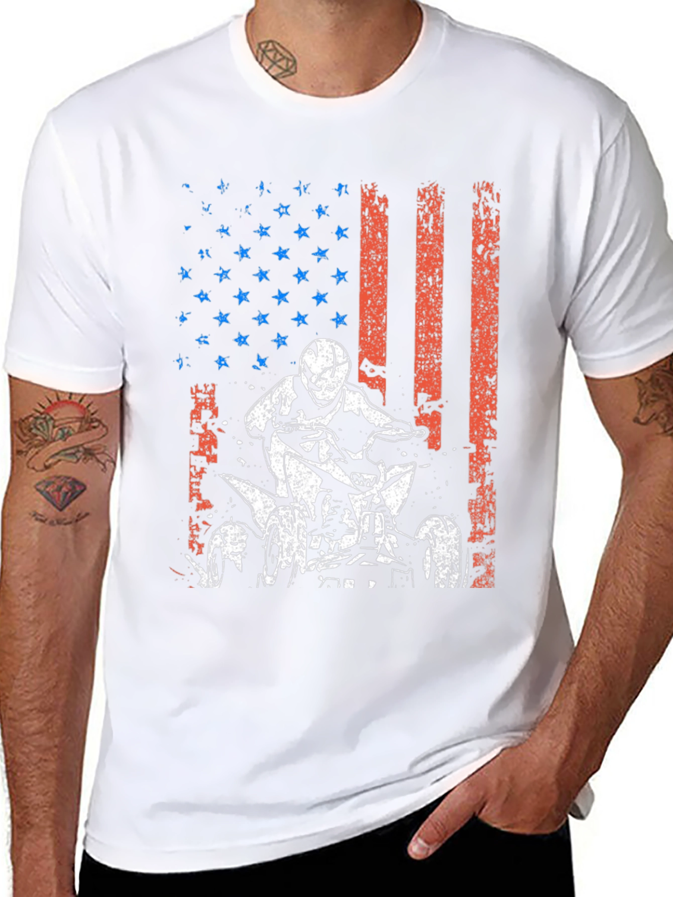 American Flag ATV Rider Graphic Tee