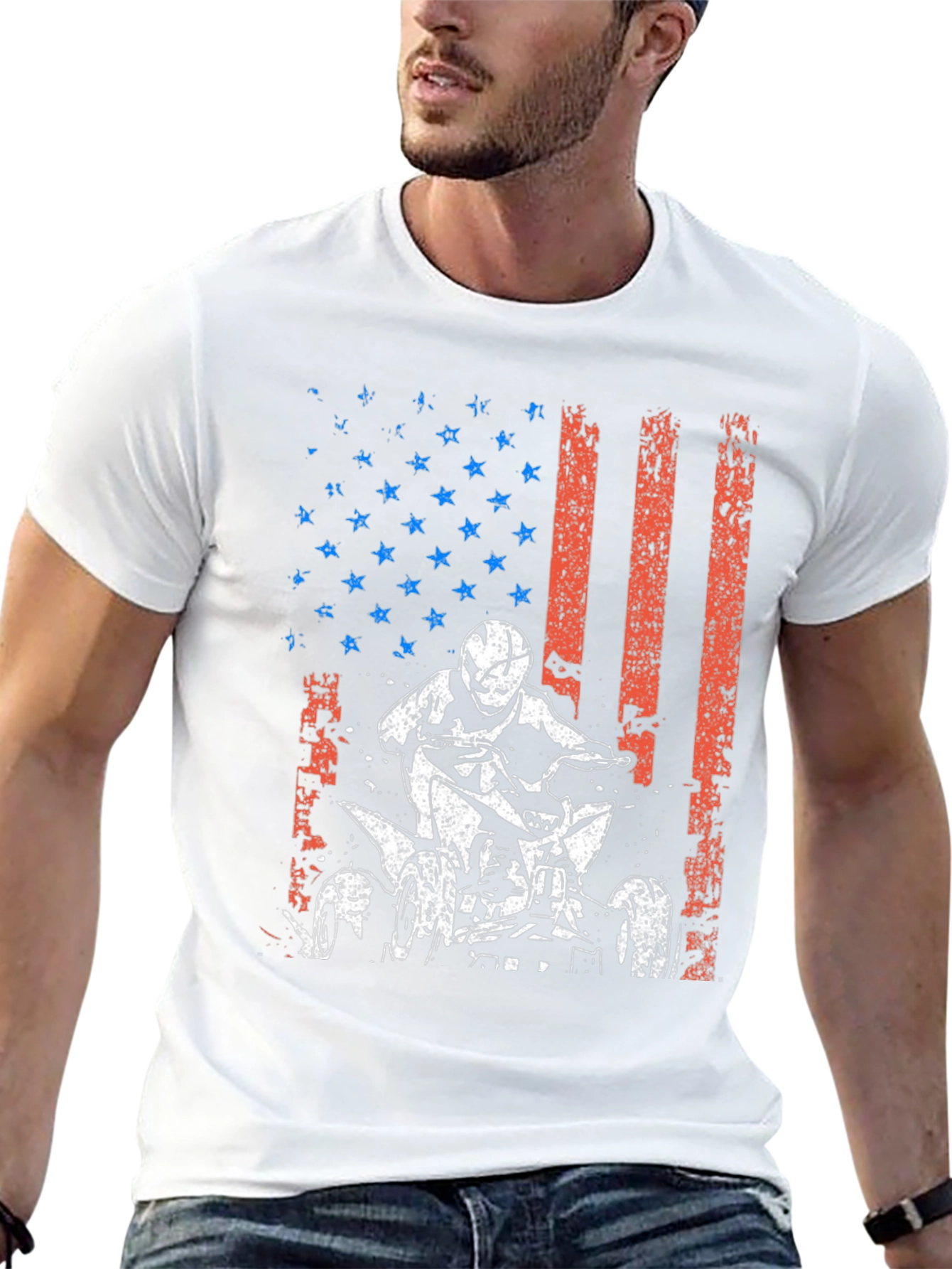 American Flag ATV Rider Graphic Tee