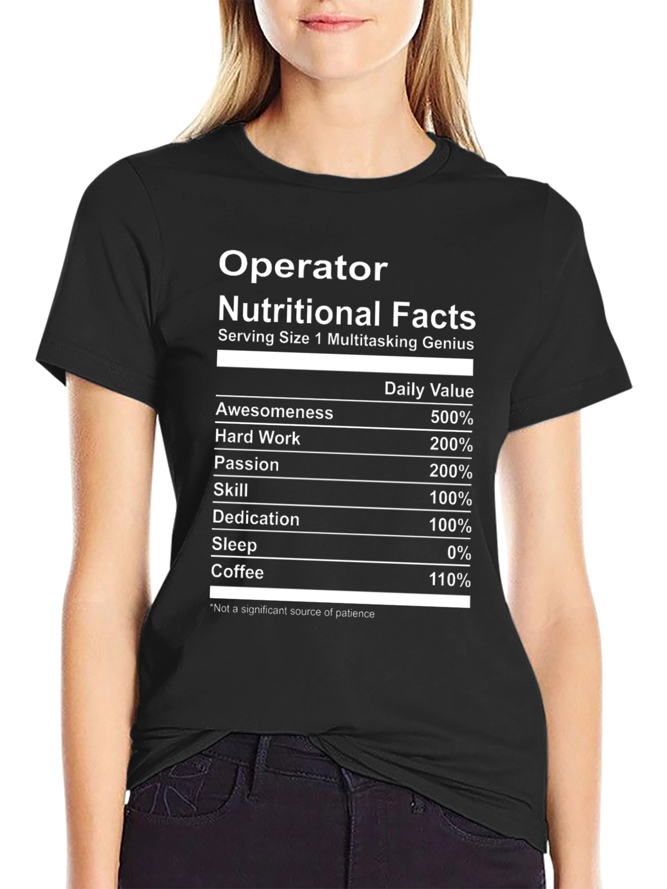 Operator Nutritional Facts T-Shirt Funny Gift
