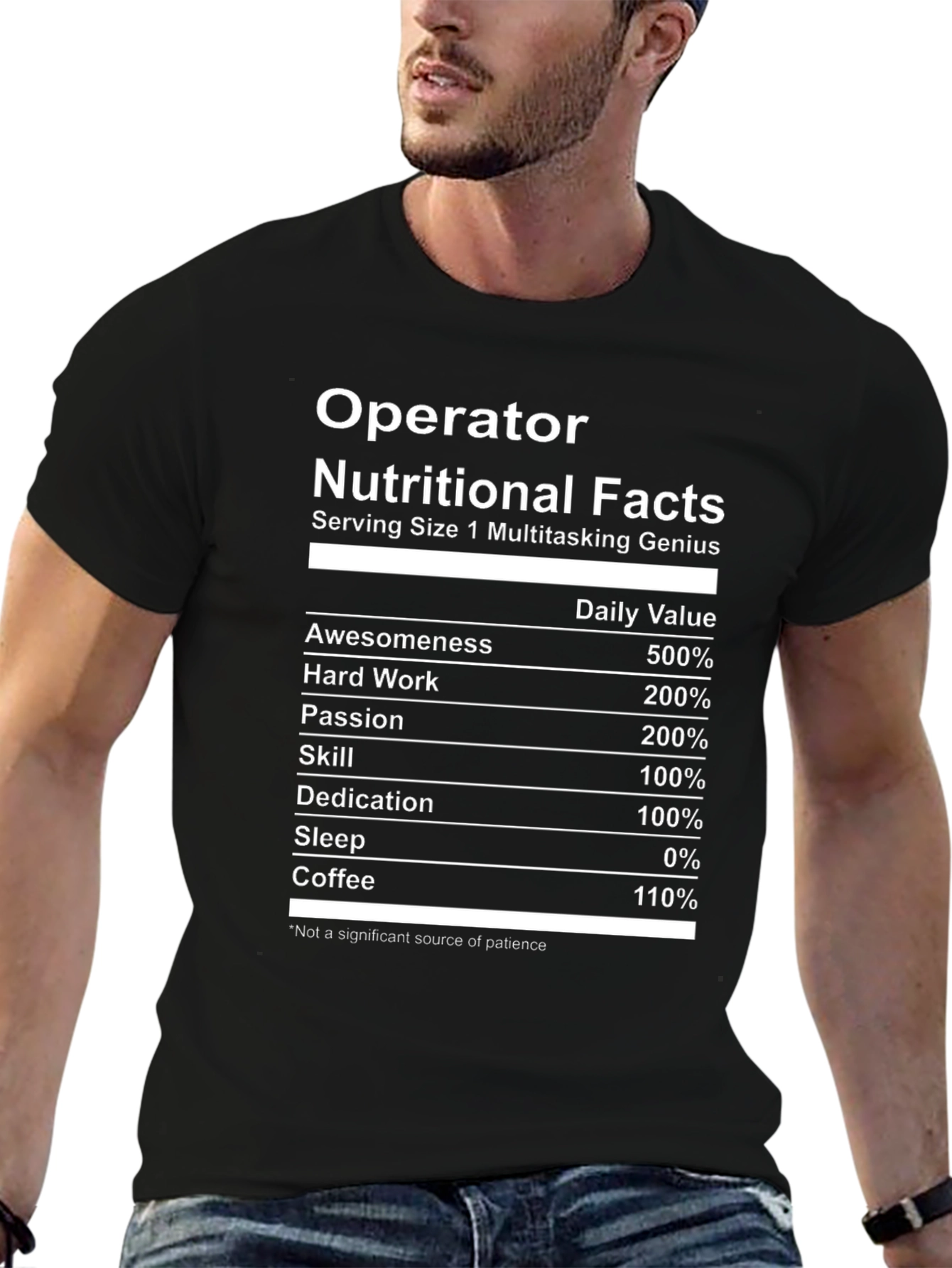 Operator Nutritional Facts T-Shirt Funny Gift