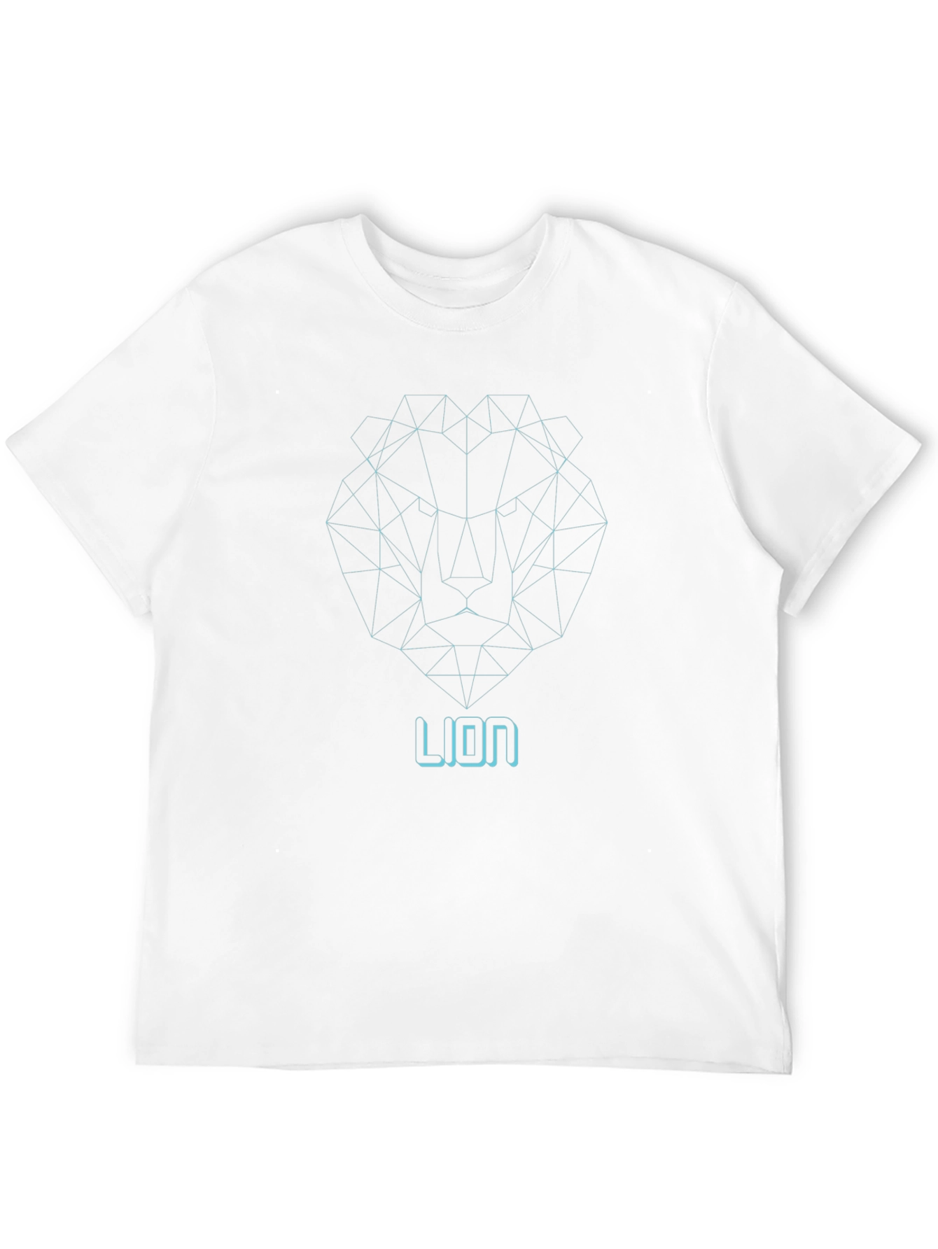Geometric Lion Graphic Print Tee - Modern Black T-Shirt