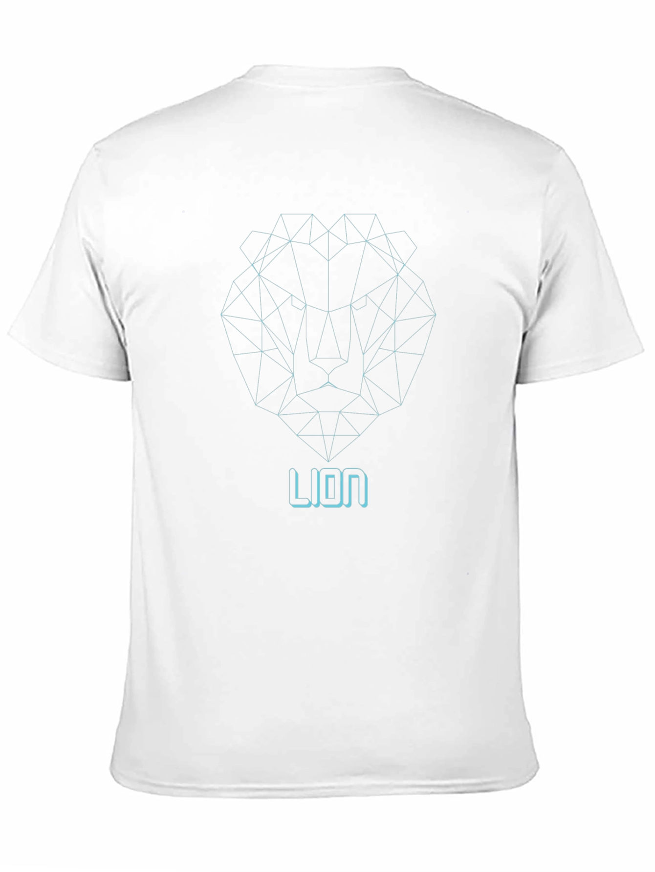 Geometric Lion Graphic Print Tee - Modern Black T-Shirt