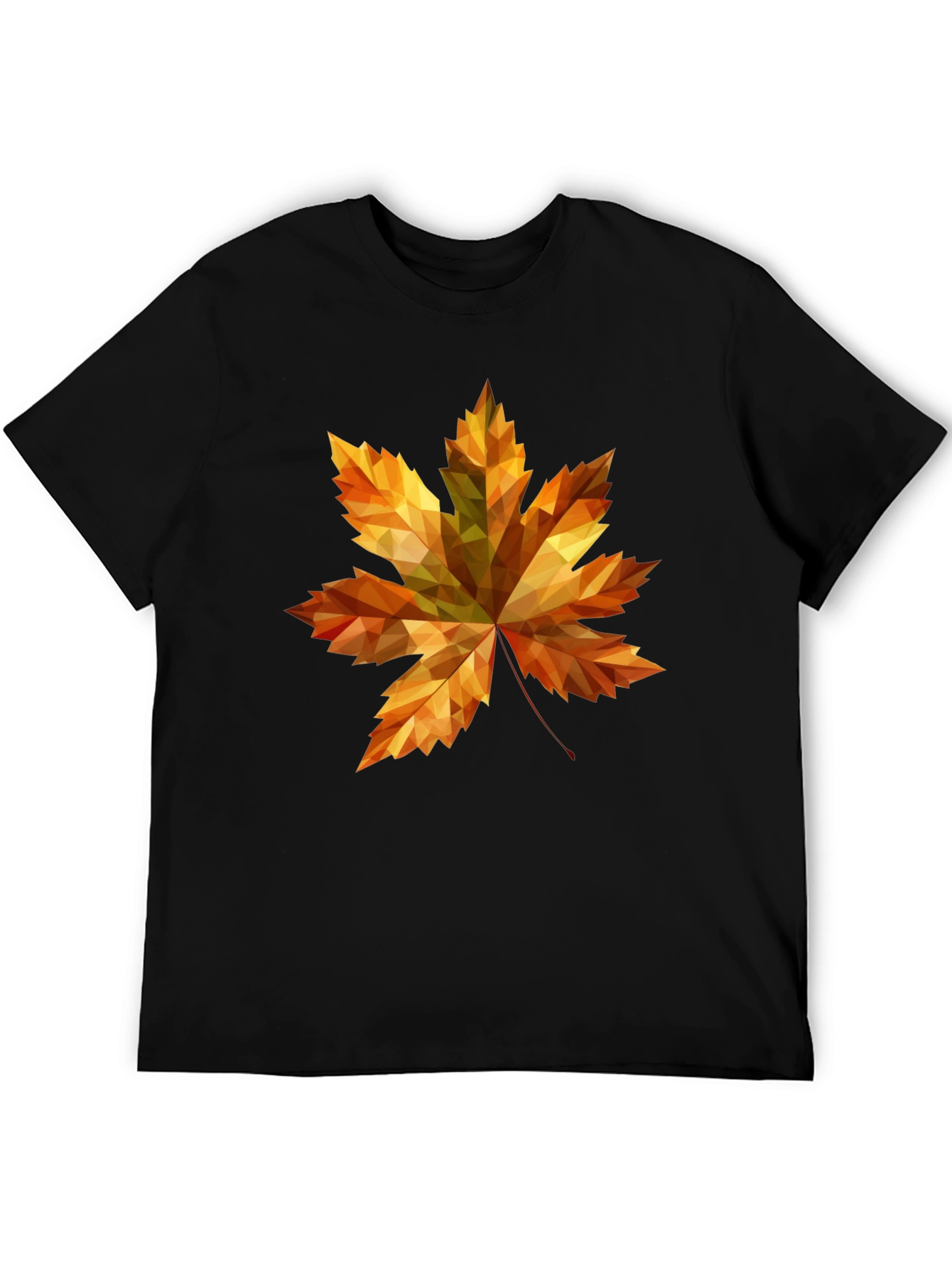 Fall Maple Leaf Graphic Tee - Stylish Black T-Shirt