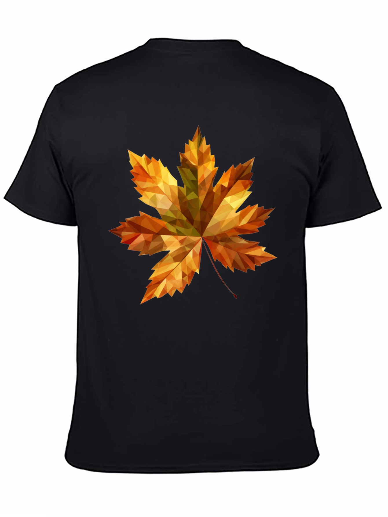 Fall Maple Leaf Graphic Tee - Stylish Black T-Shirt