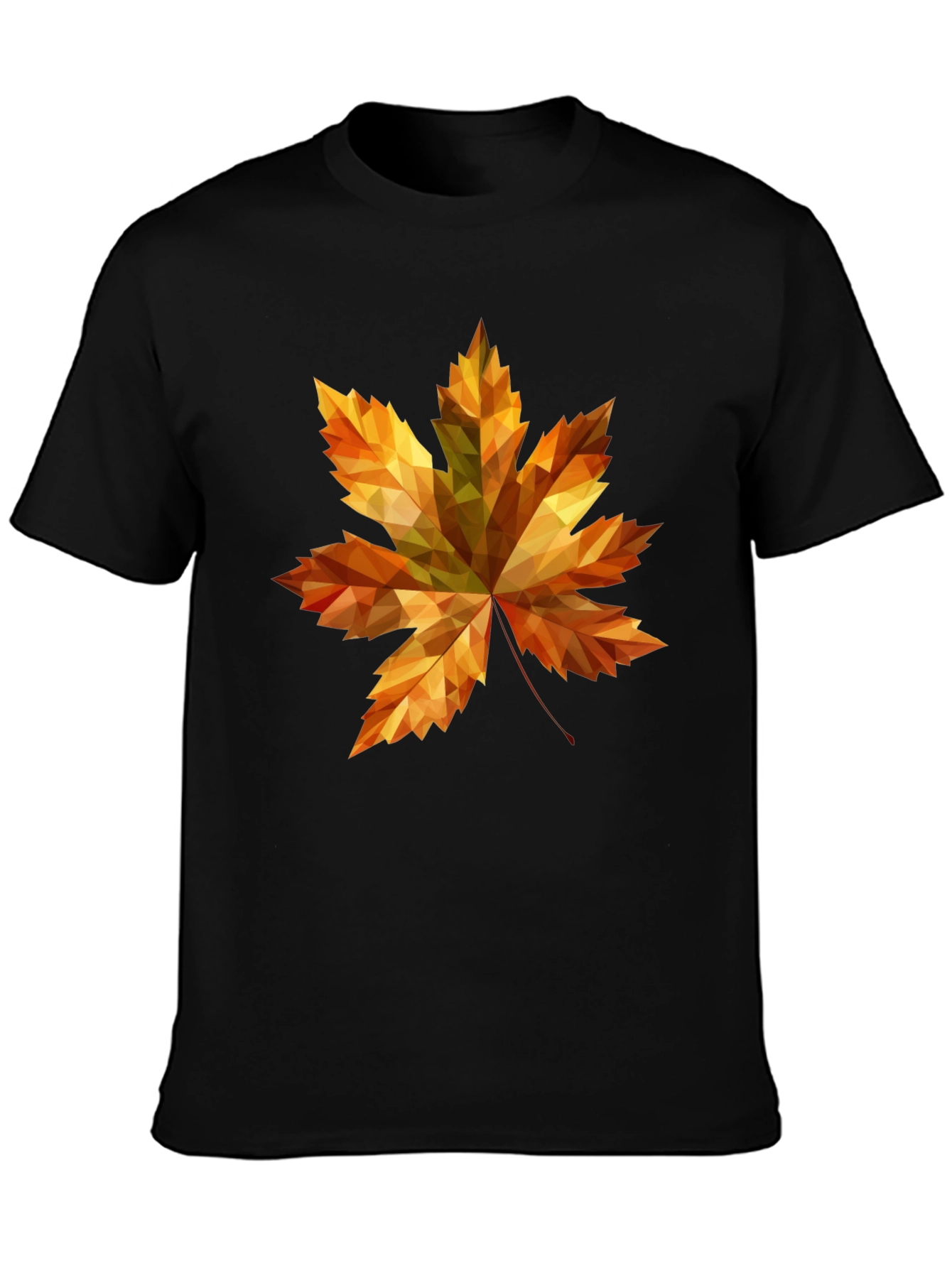 Fall Maple Leaf Graphic Tee - Stylish Black T-Shirt