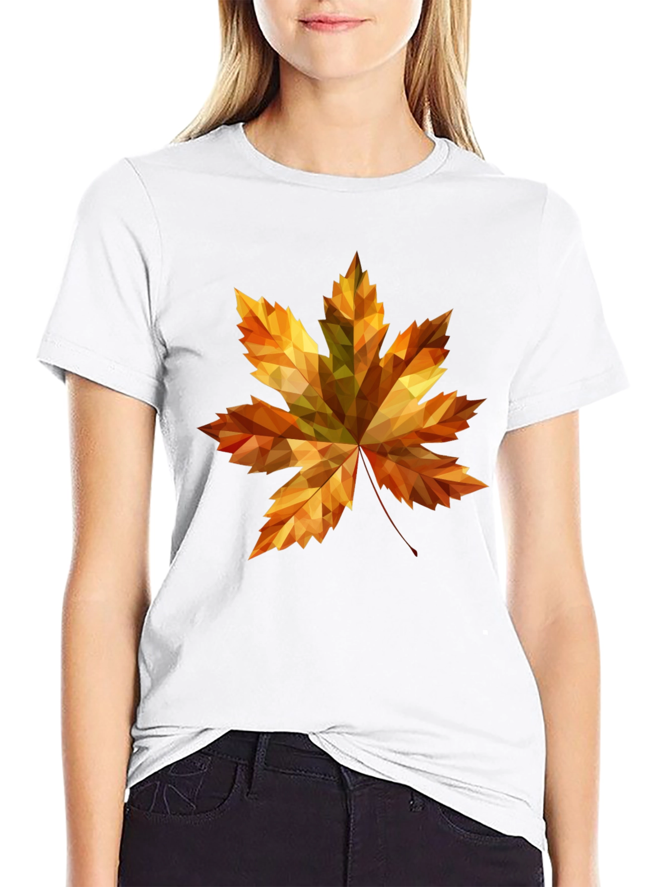 Fall Maple Leaf Graphic Tee - Stylish Black T-Shirt
