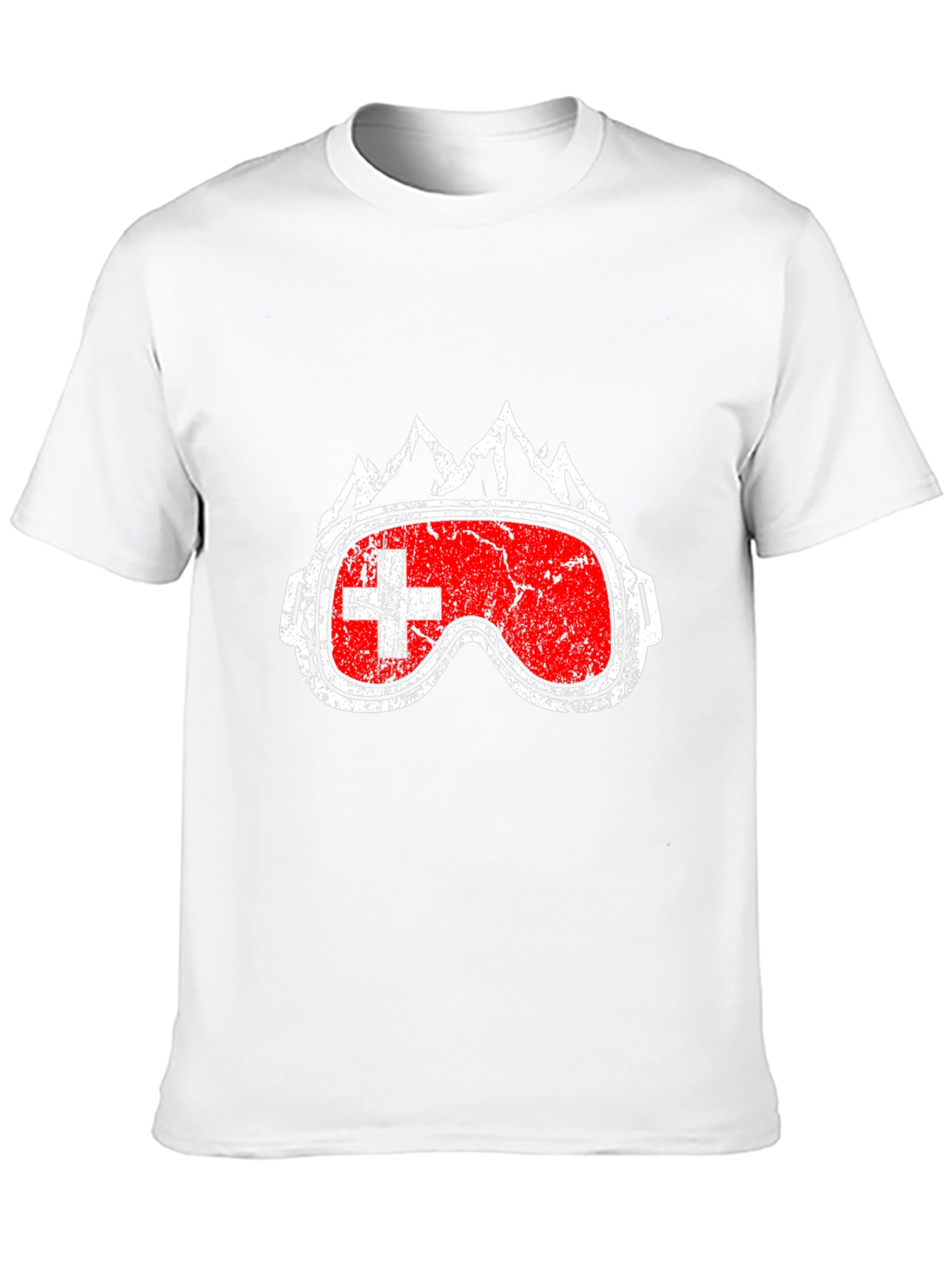Swiss Flag Ski Goggles Graphic Tee