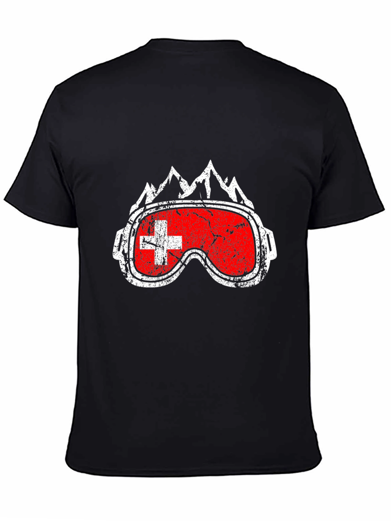 Swiss Flag Ski Goggles Graphic Tee