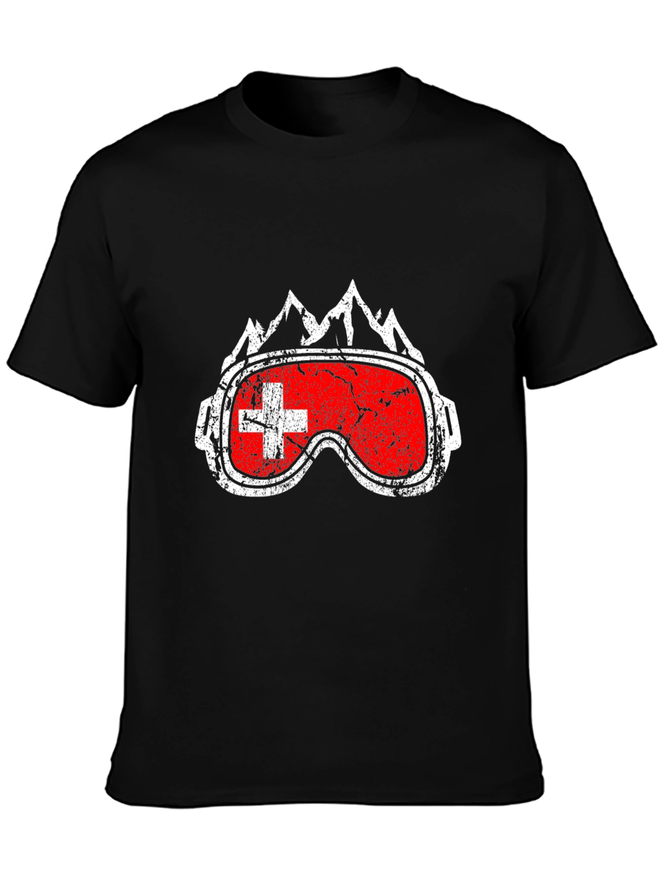 Swiss Flag Ski Goggles Graphic Tee