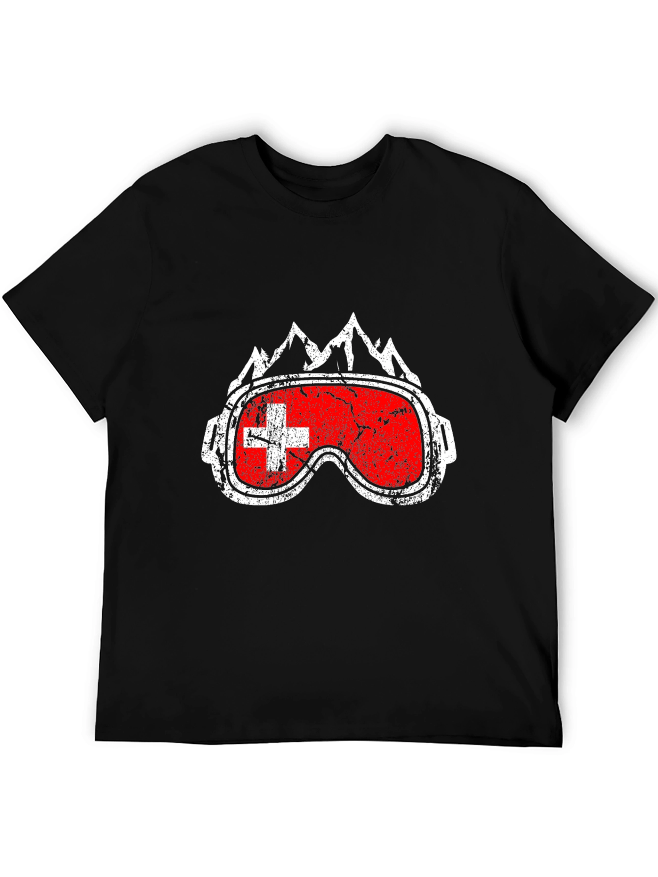 Swiss Flag Ski Goggles Graphic Tee