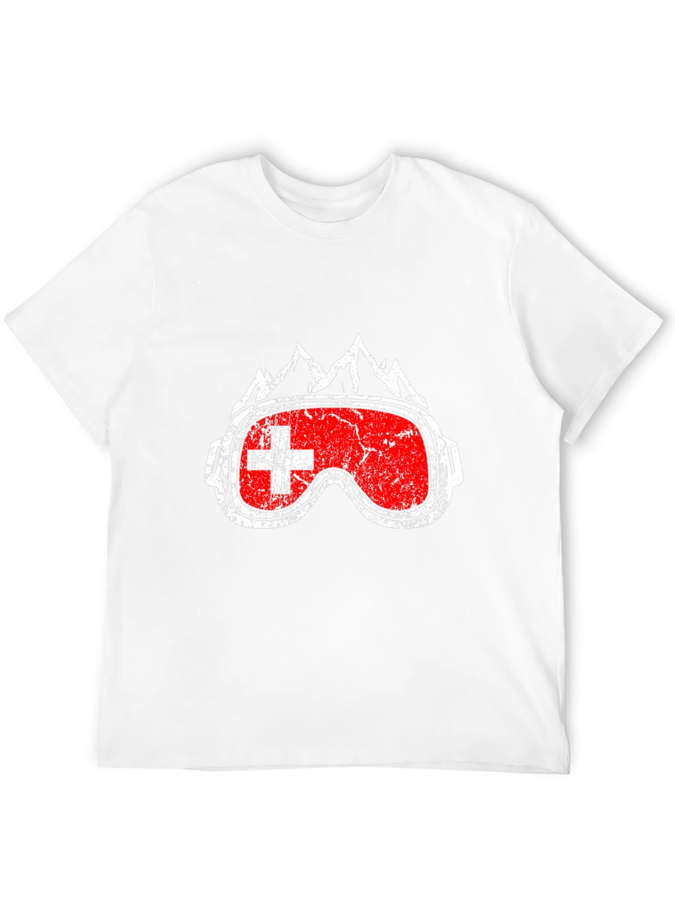 Swiss Flag Ski Goggles Graphic Tee