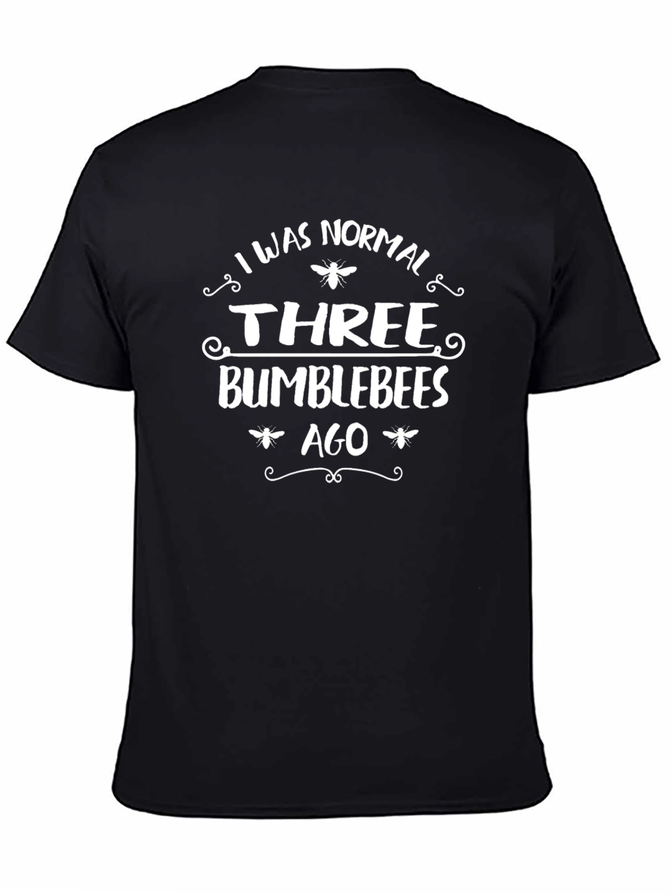 Three Bumblebees Ago Graphic Tee - Novelty Black T-Shirt
