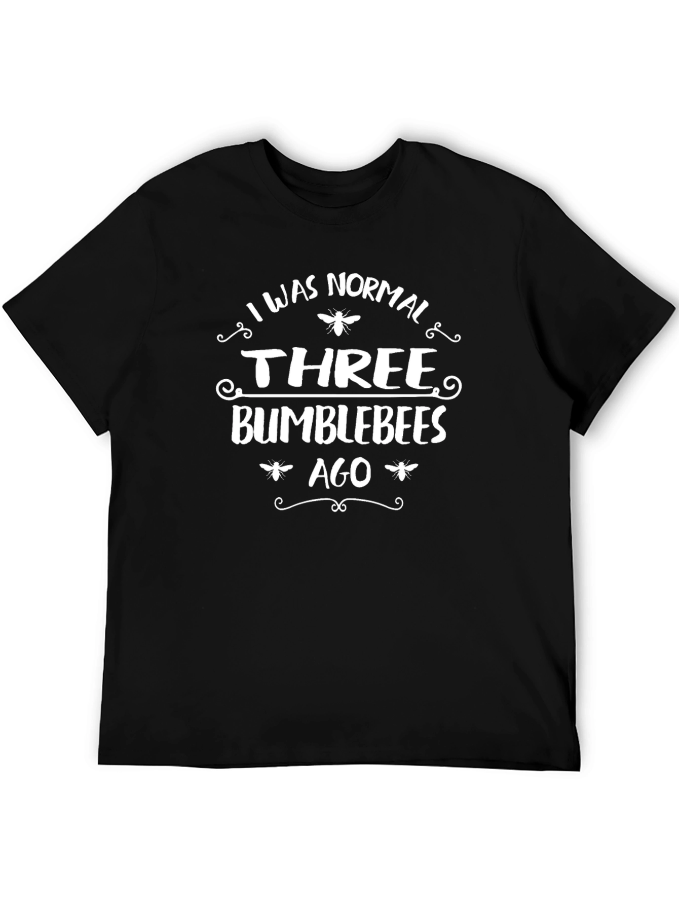 Three Bumblebees Ago Graphic Tee - Novelty Black T-Shirt