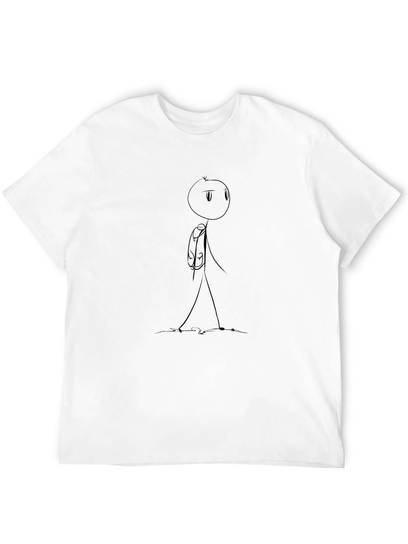 Stick Figure Traveler Black T-Shirt