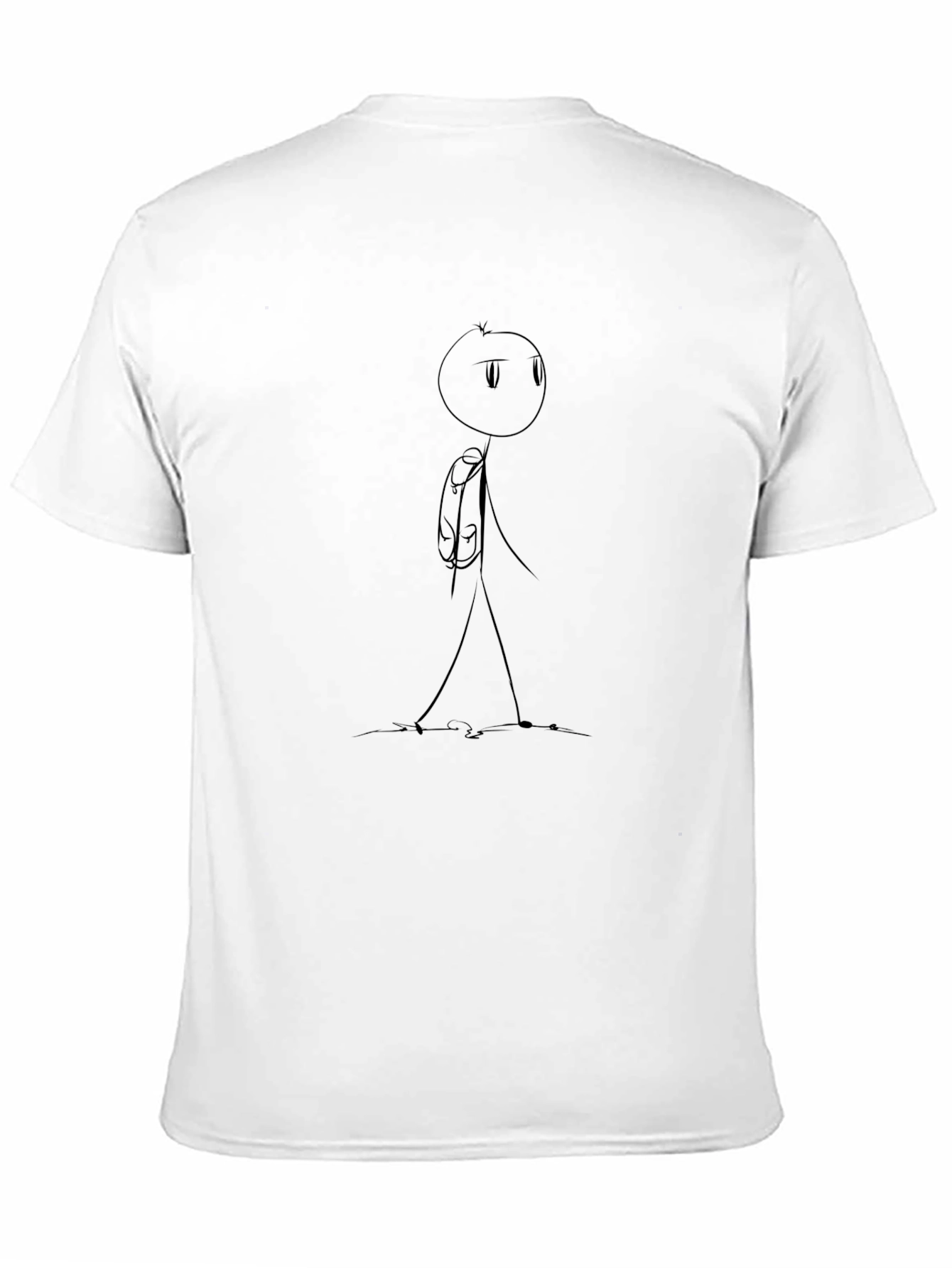 Stick Figure Traveler Black T-Shirt