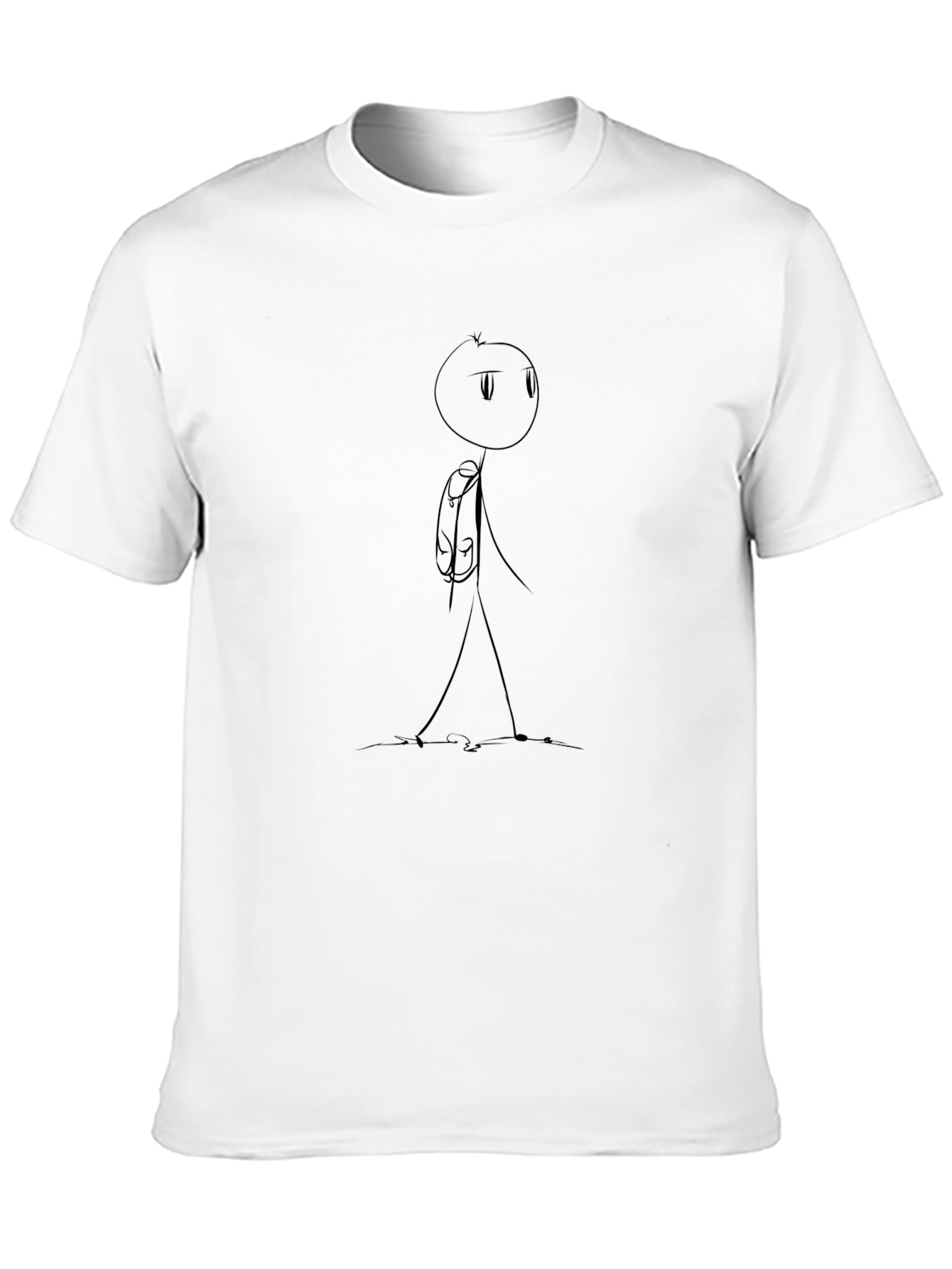 Stick Figure Traveler Black T-Shirt