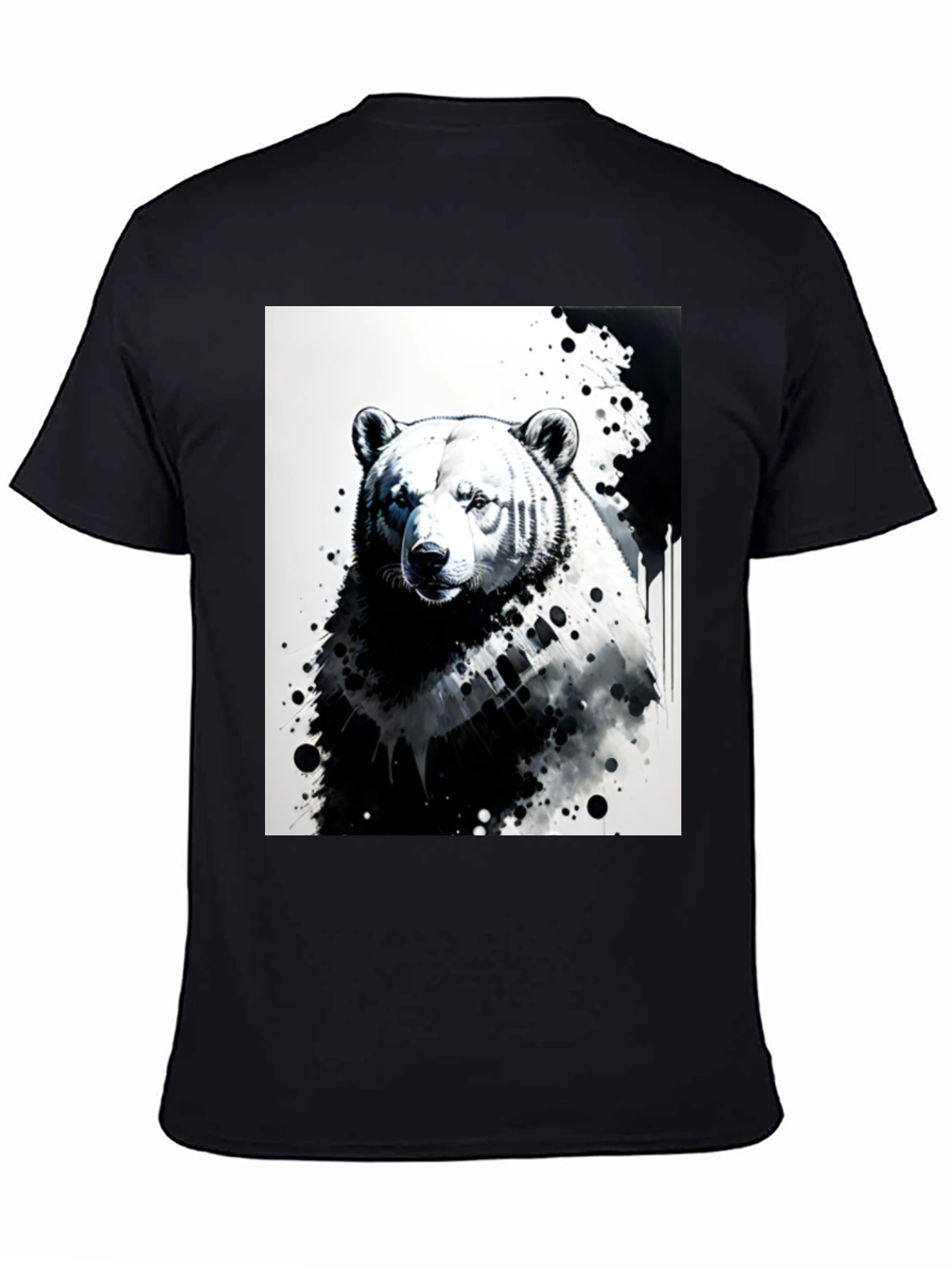 Bear Graphic Tee - Black Cotton T-Shirt