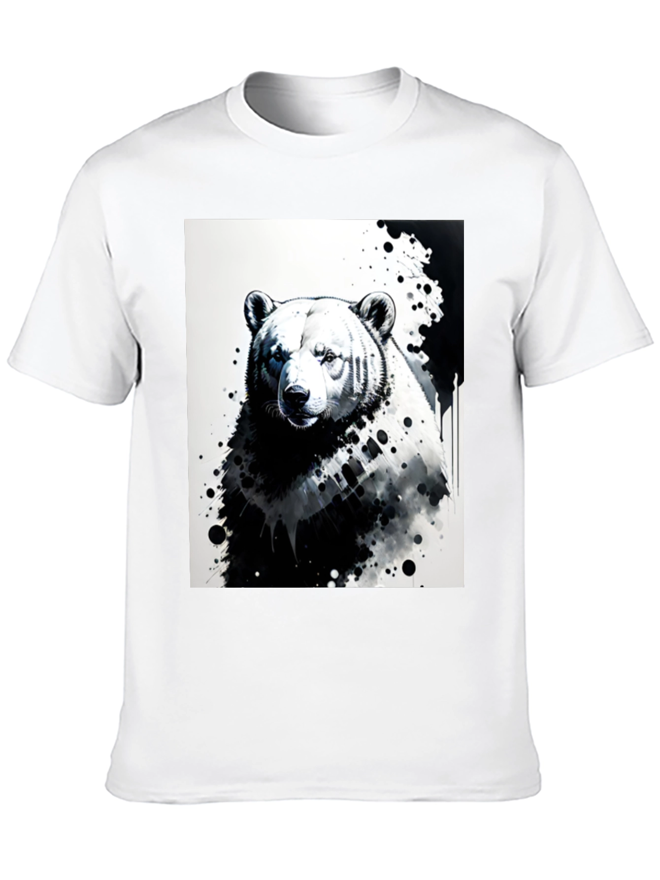 Bear Graphic Tee - Black Cotton T-Shirt