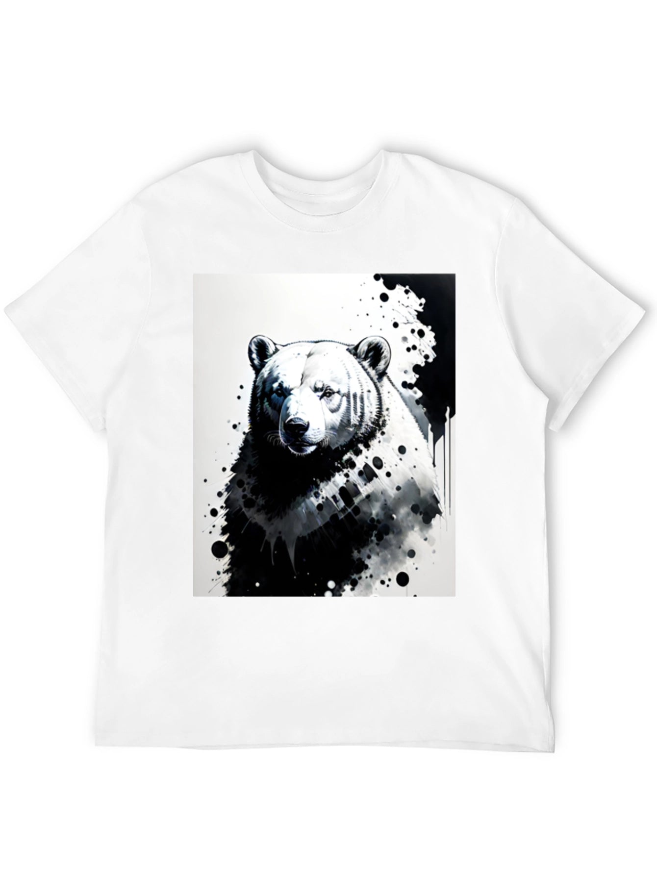 Bear Graphic Tee - Black Cotton T-Shirt
