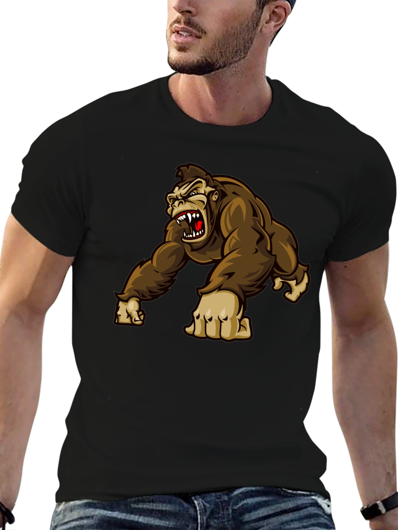 Angry Gorilla Graphic Tee - Black T-Shirt