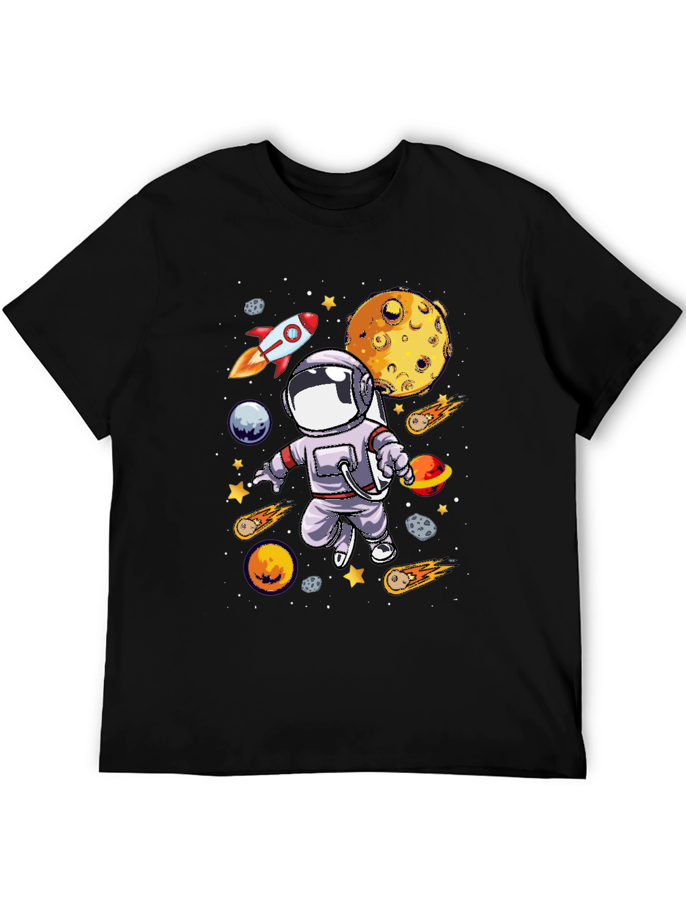 Astronaut Galaxy Graphic T-Shirt - Black