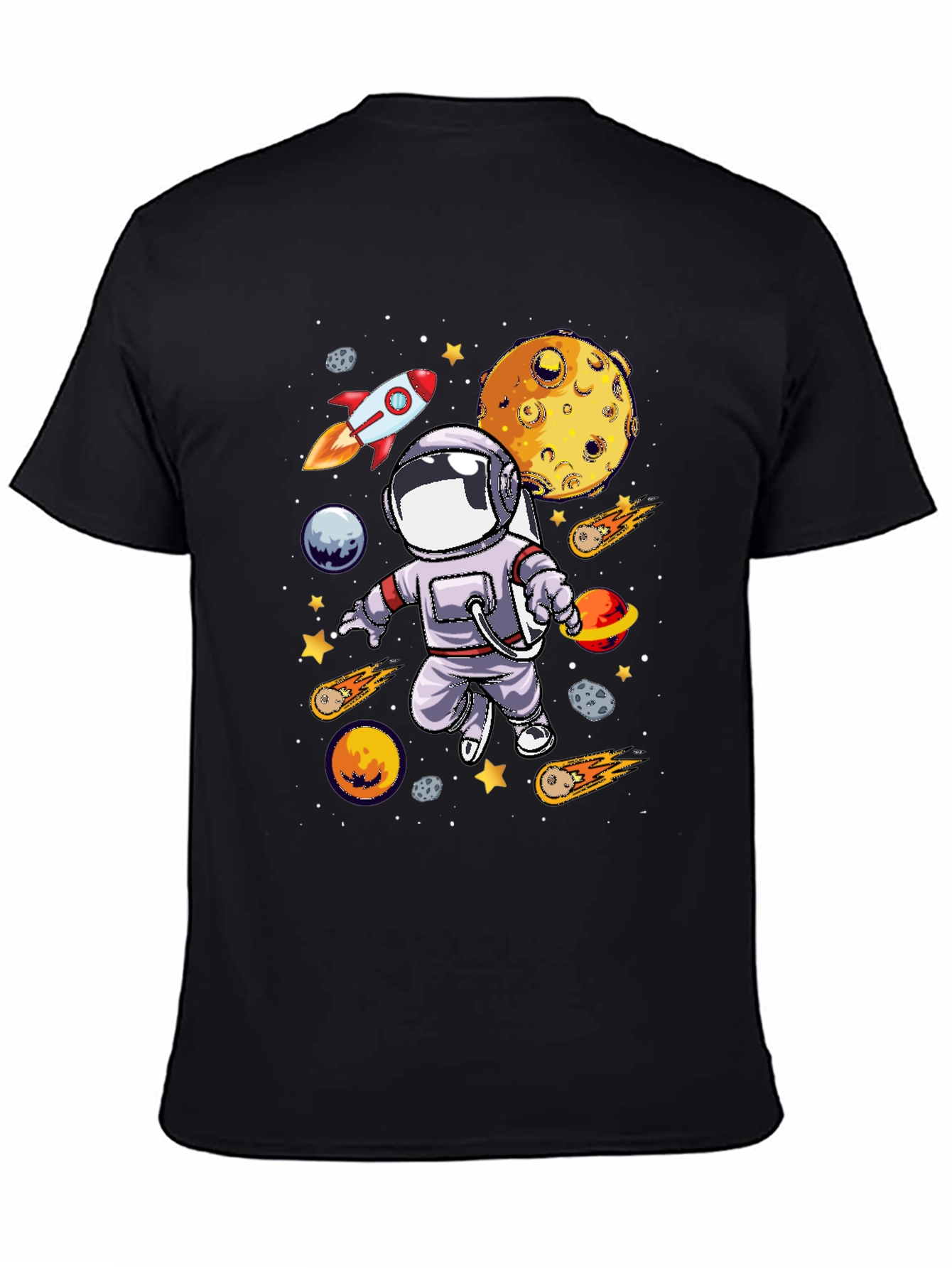 Astronaut Galaxy Graphic T-Shirt - Black