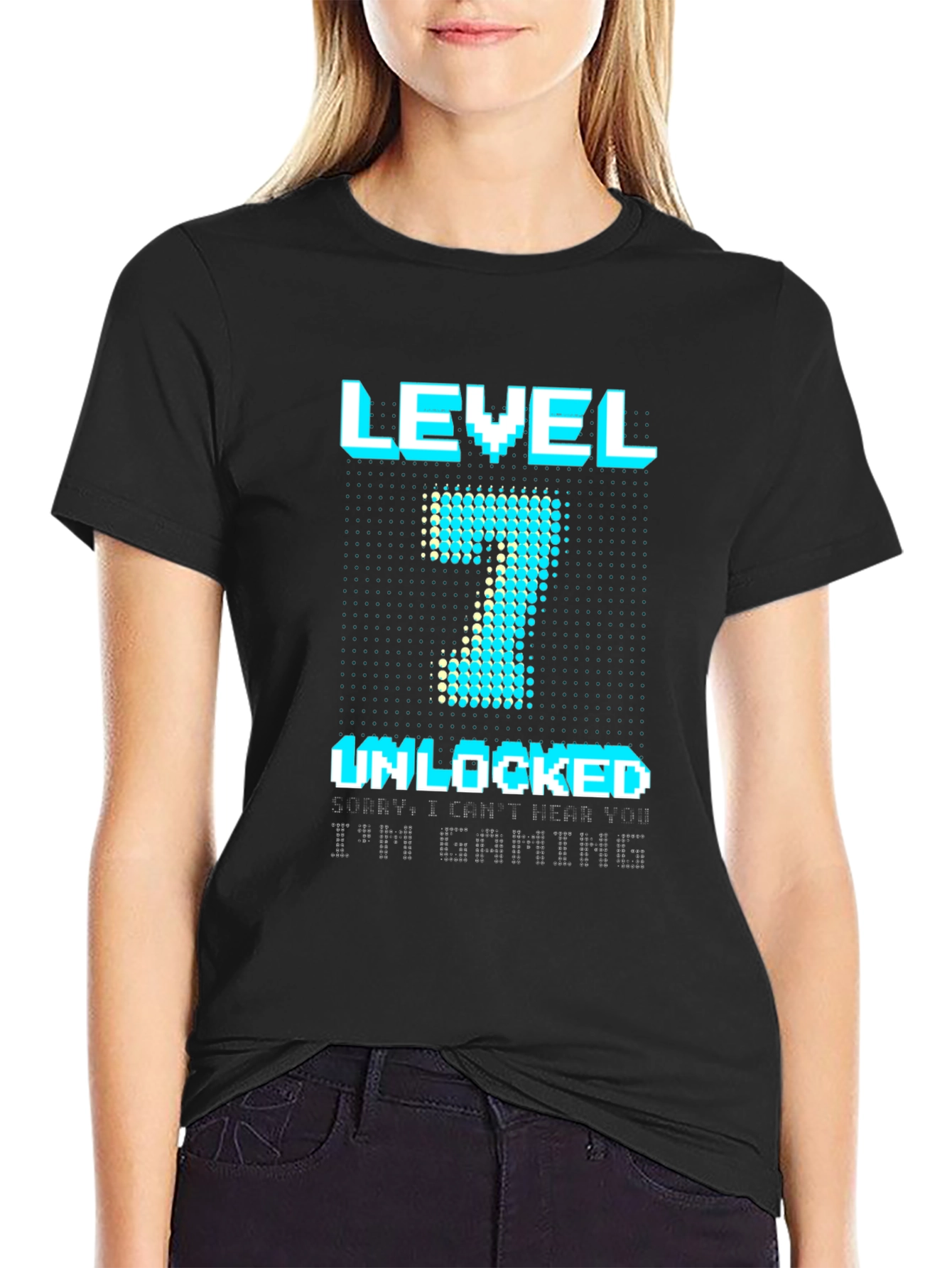 Level 7 Unlocked Gaming T-Shirt - Black