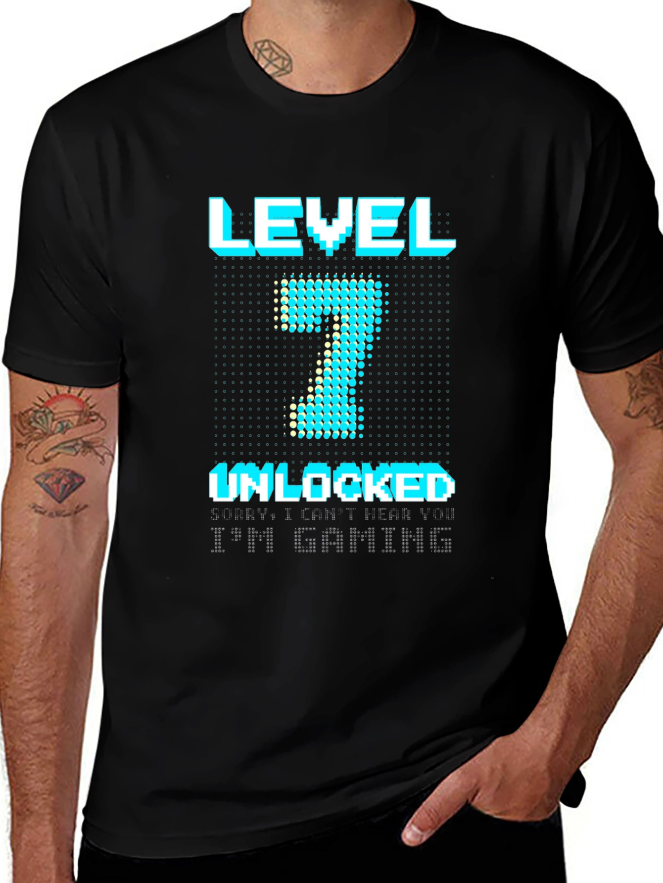 Level 7 Unlocked Gaming T-Shirt - Black