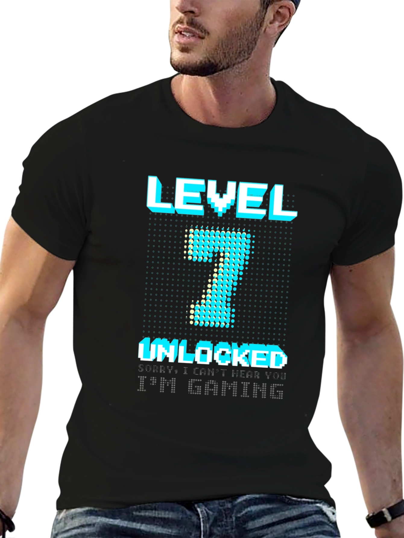 Level 7 Unlocked Gaming T-Shirt - Black