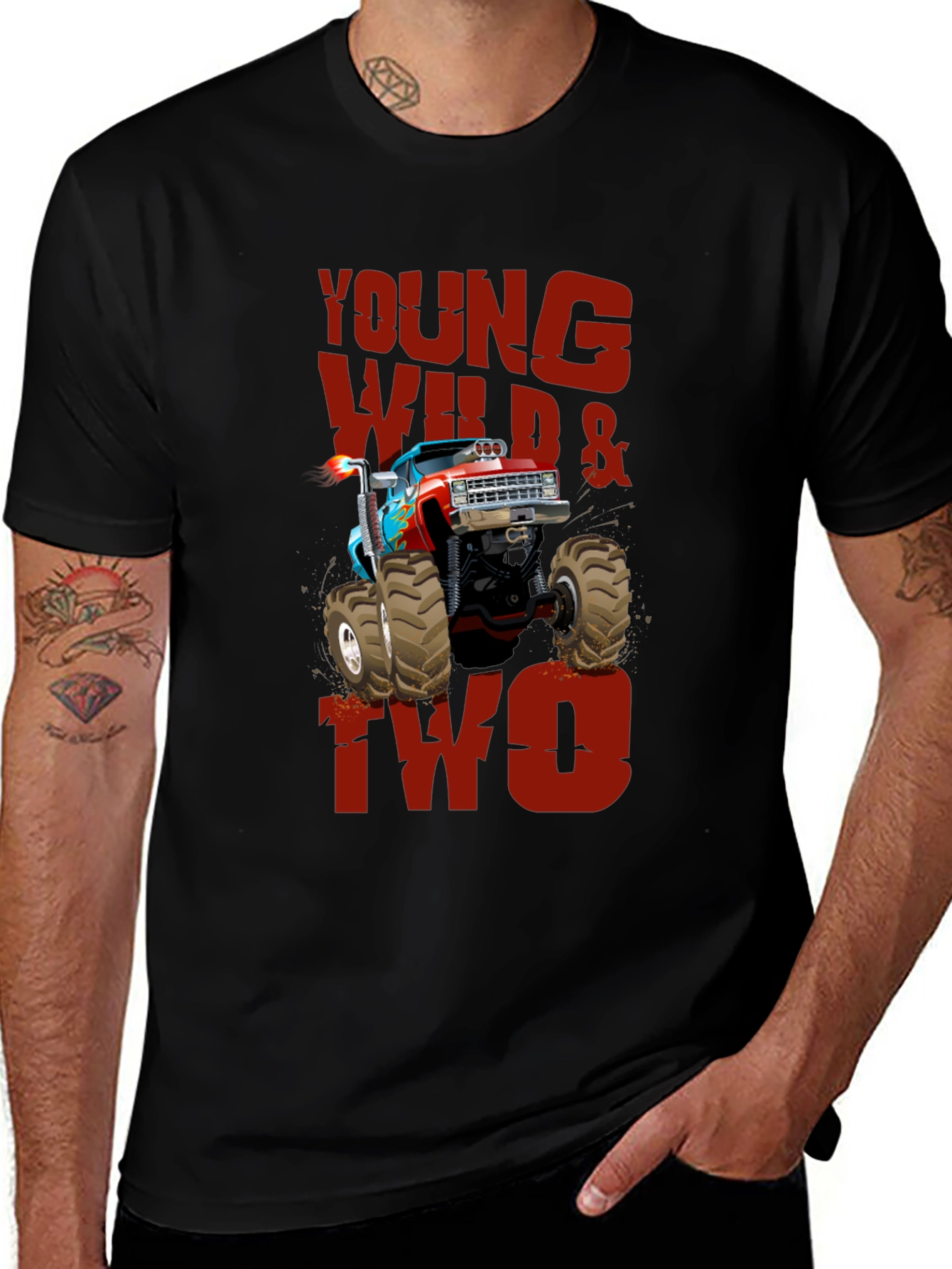 Young Wild & Two Monster Truck Tee