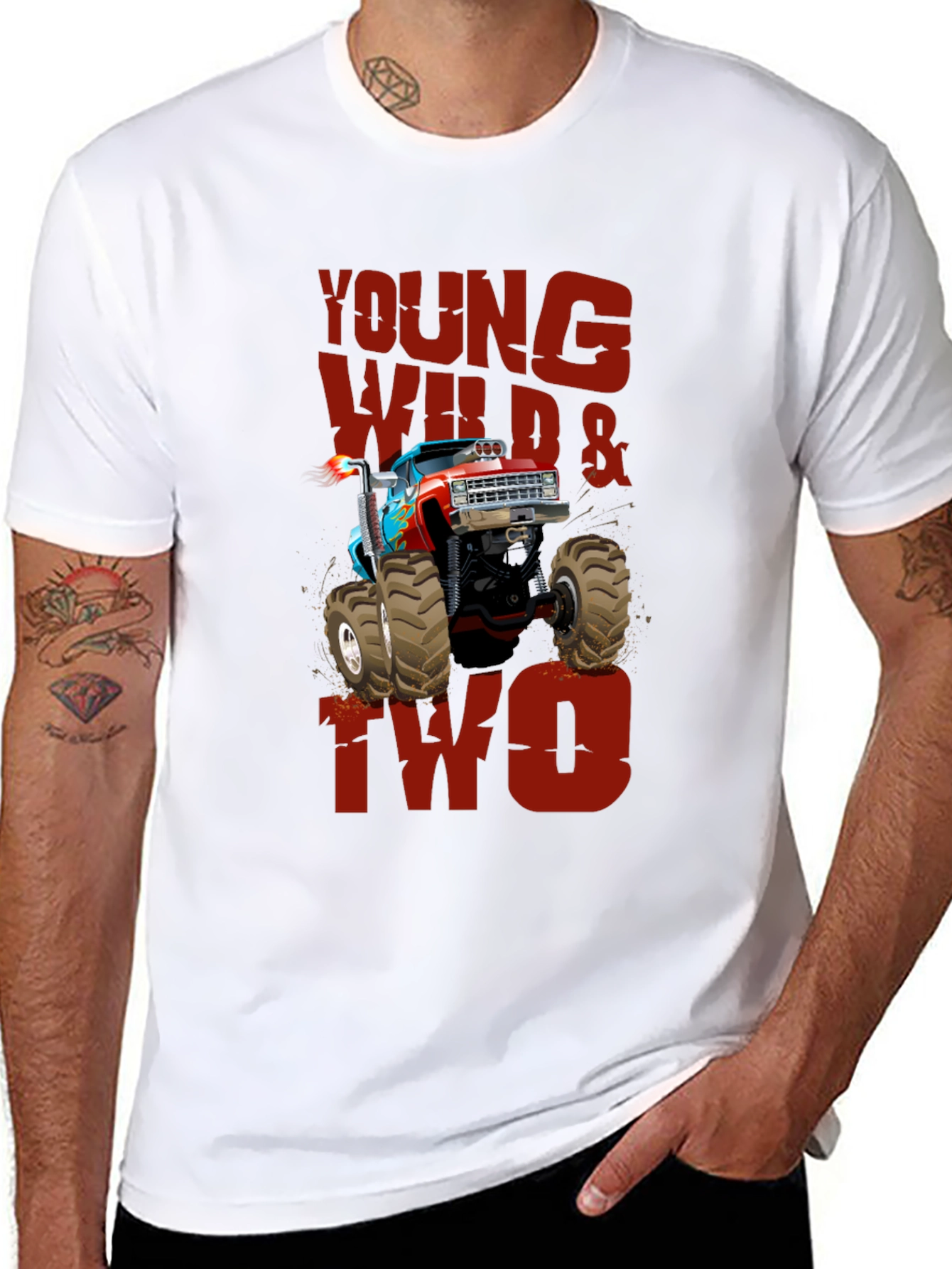 Young Wild & Two Monster Truck Tee