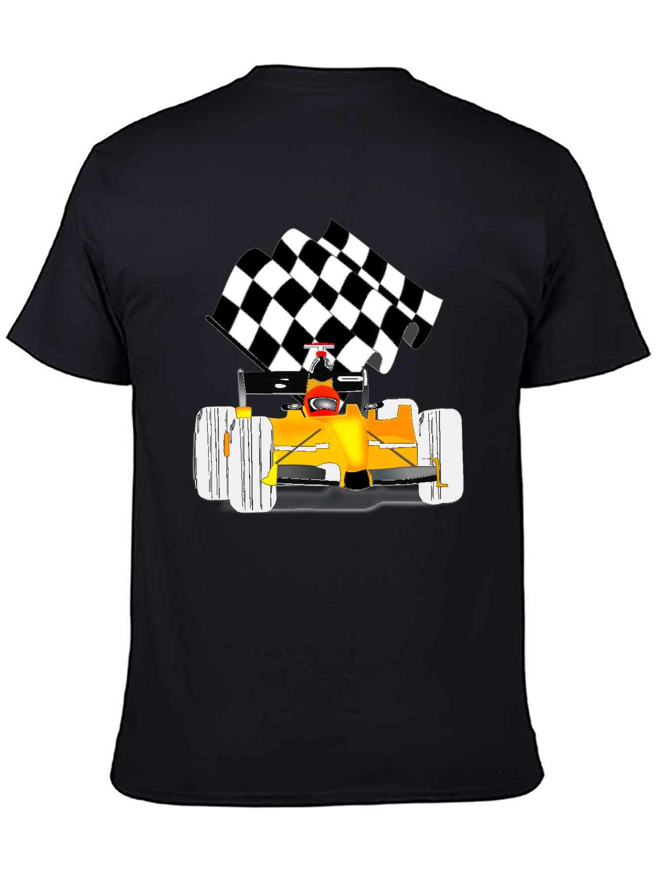 Racing Car Graphic Tee - Checkered Flag Finish