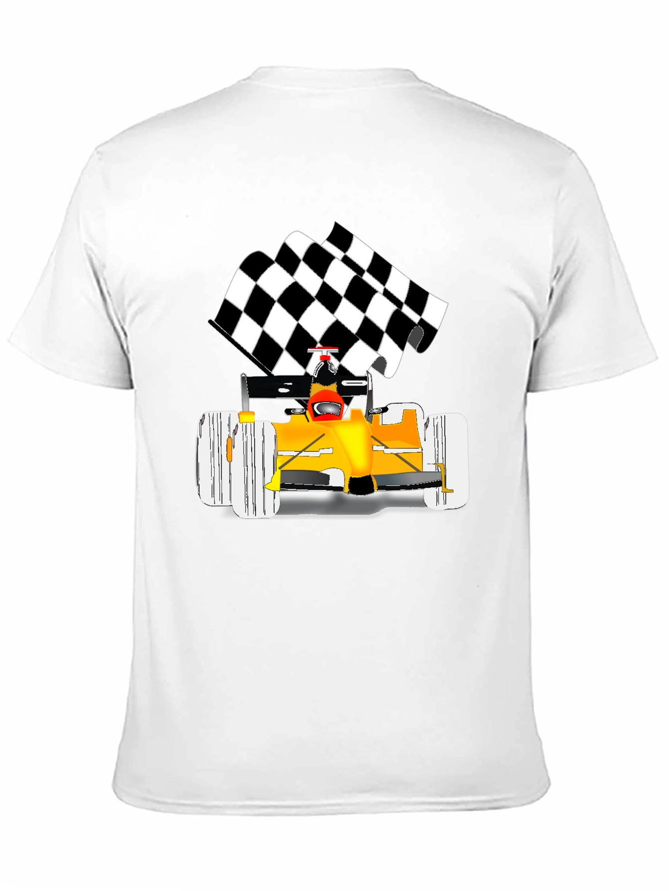 Racing Car Graphic Tee - Checkered Flag Finish