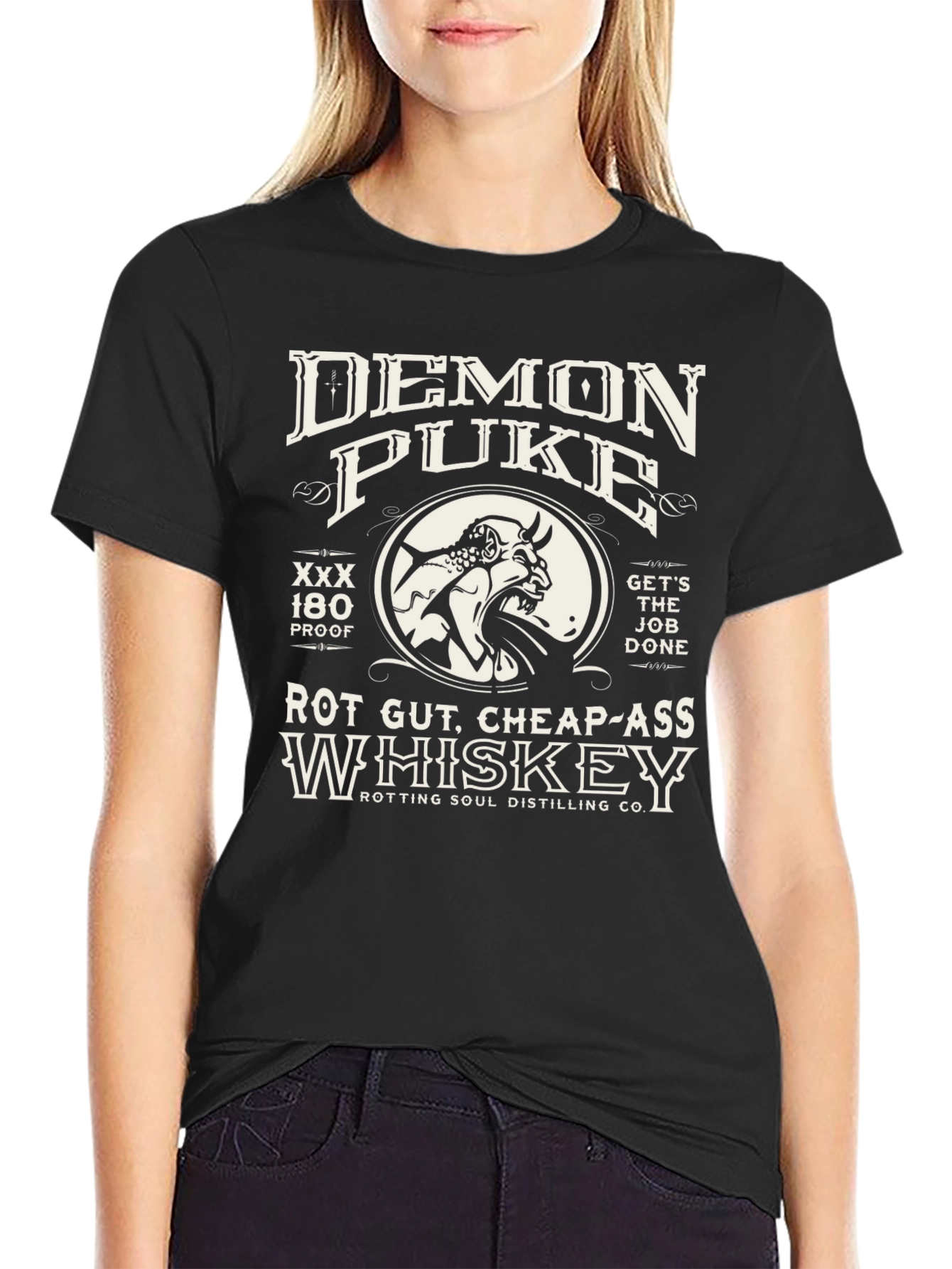 Demon Puke Whiskey Graphic T-Shirt