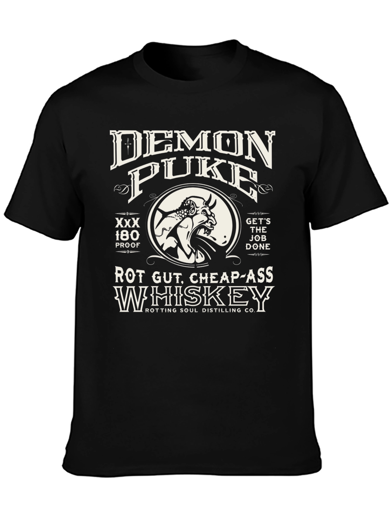 Demon Puke Whiskey Graphic T-Shirt