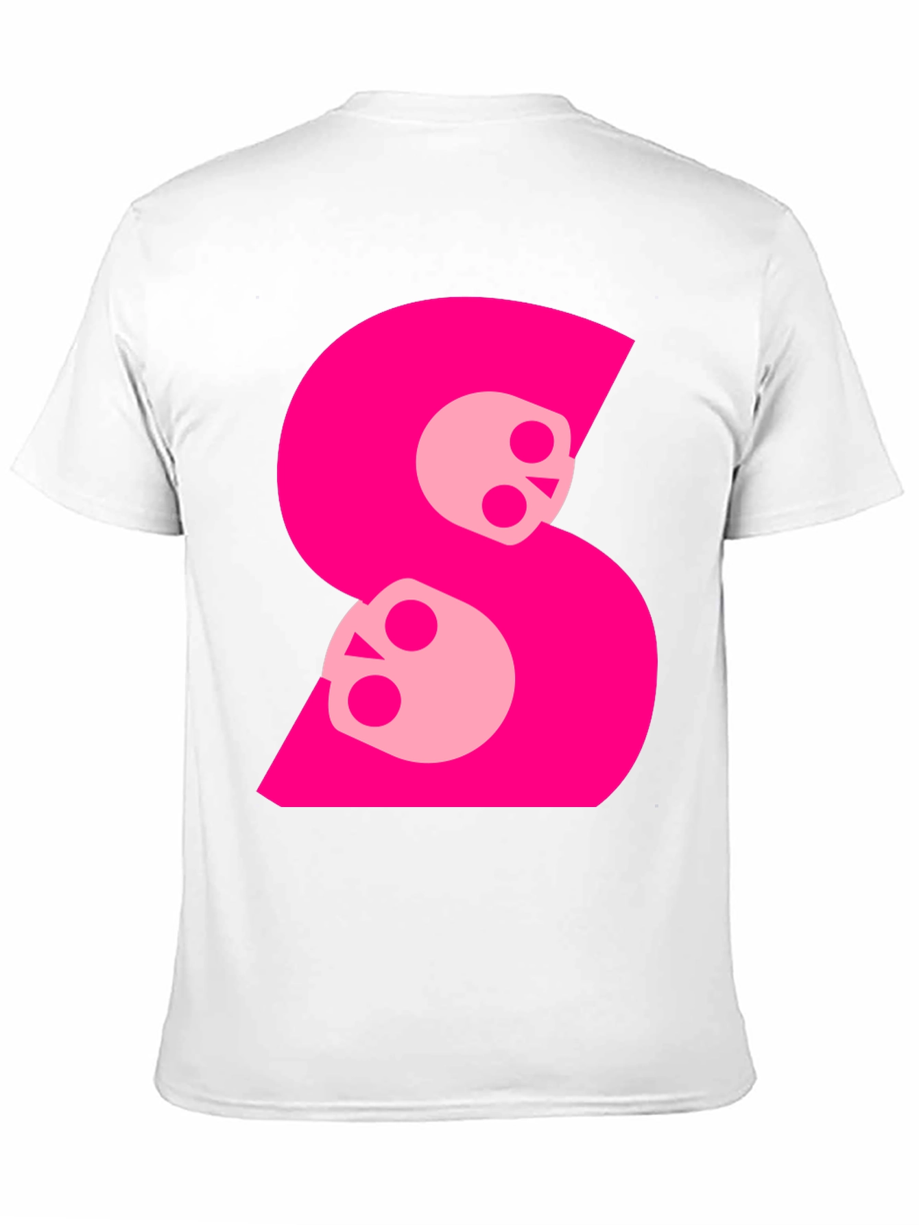 Skull S Graphic Tee - Bold Pink on Black
