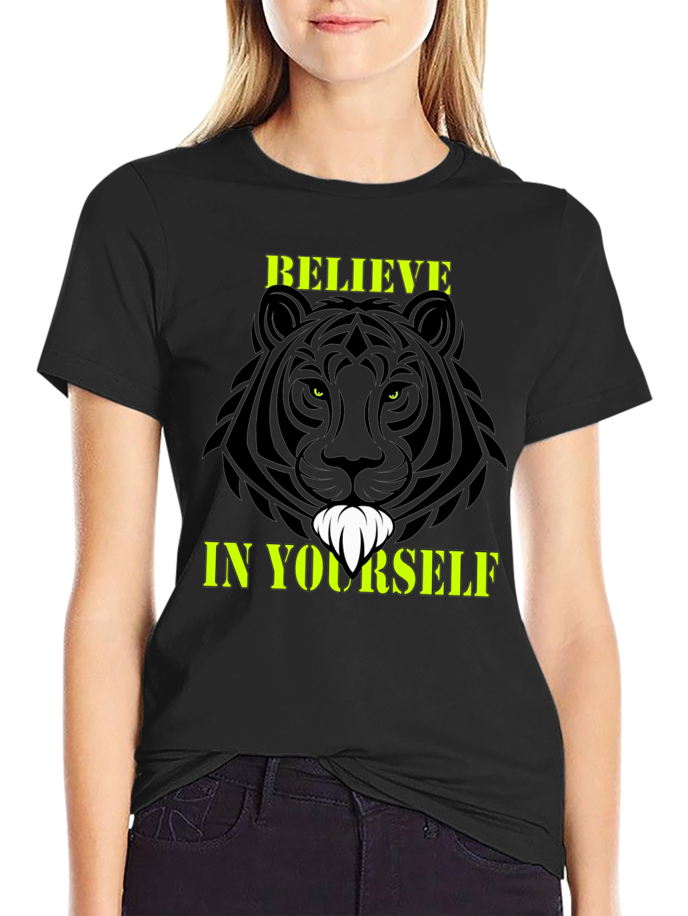 Believe In Yourself Graphic Tee Black T-Shirt